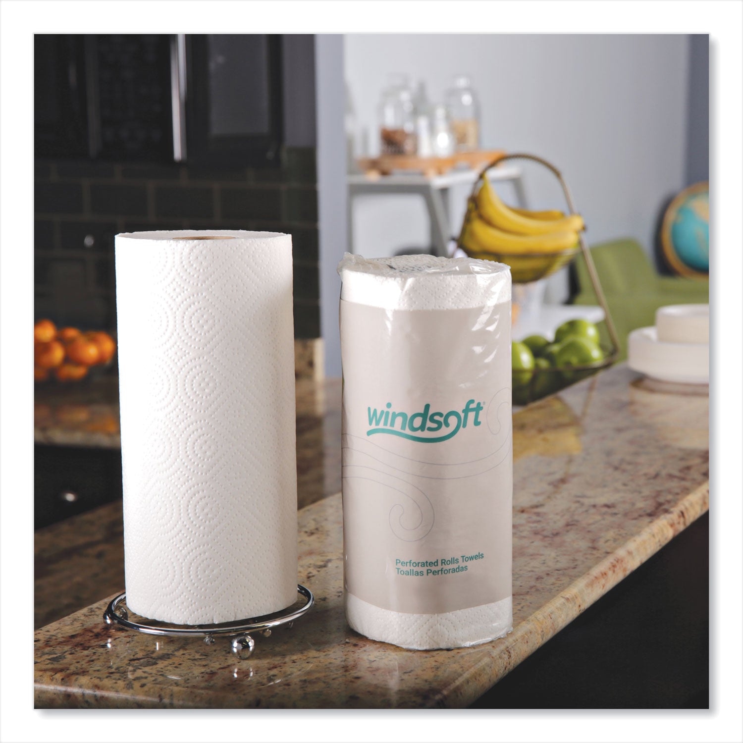 Windsoft® Kitchen Roll Towels, 2-Ply, 11 x 8.8, White, 100/Roll
