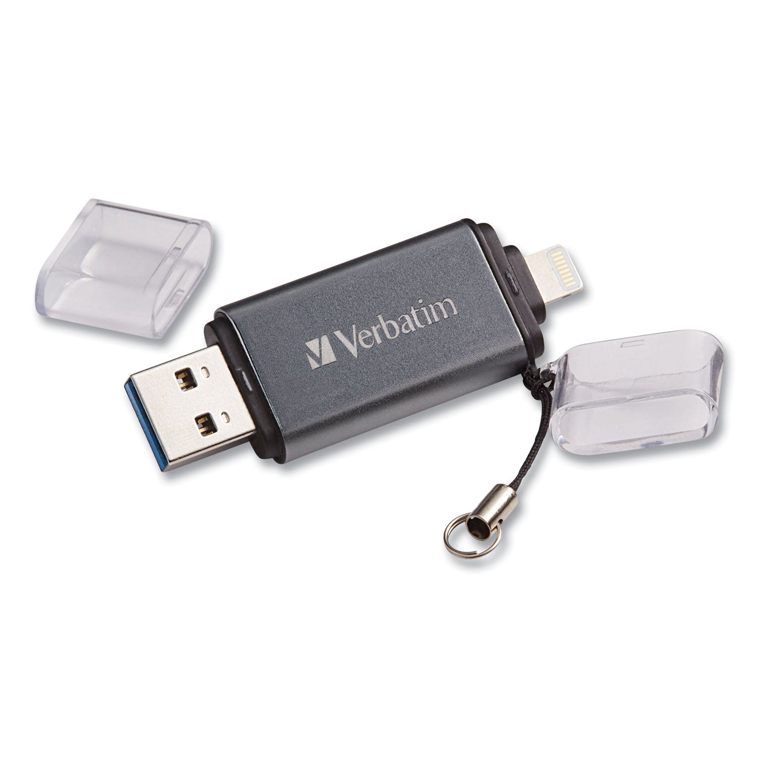 Verbatim® Store 'n' Go Dual Usb 3.0 Flash Drive For Apple Lightning Devices, 64 Gb, Graphite