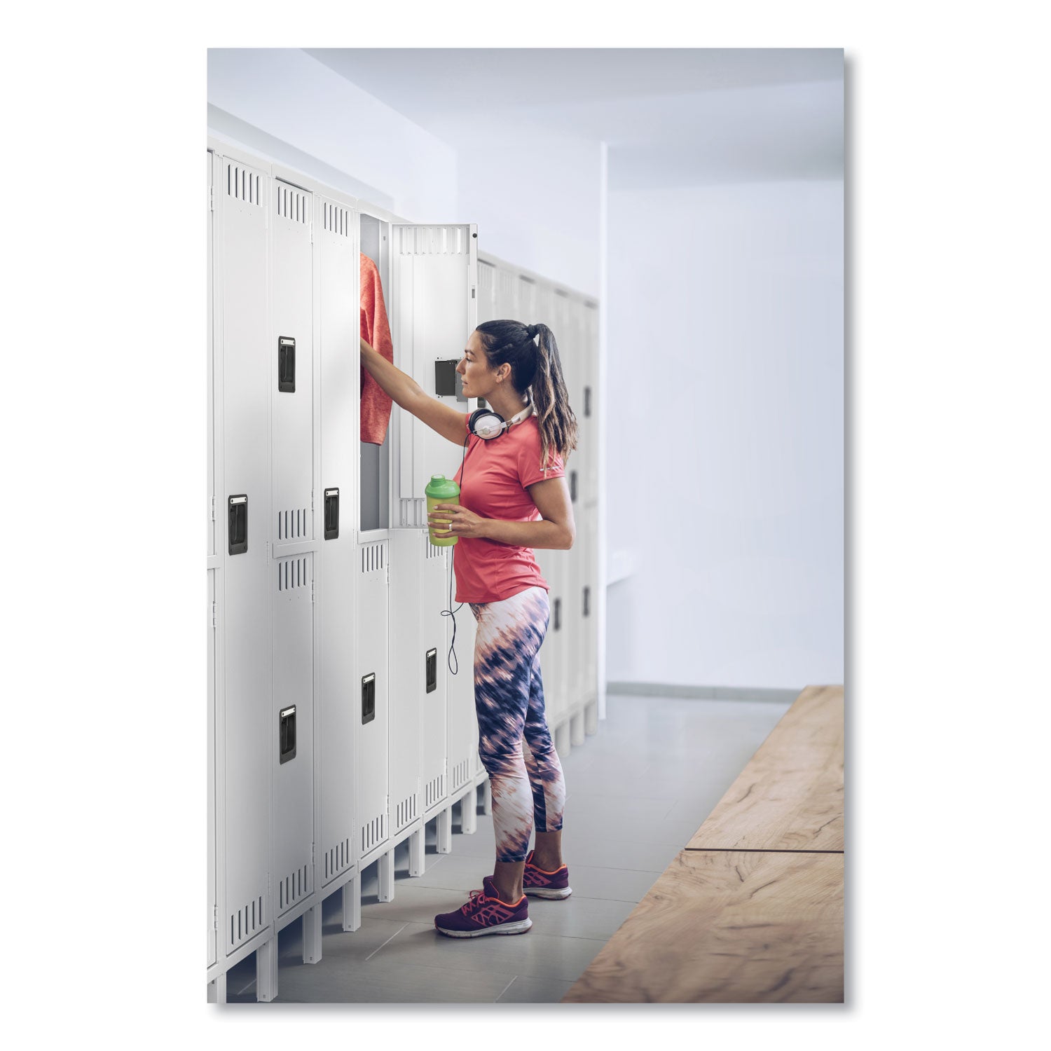 Tennsco Double Tier Locker With Legs, Triple Stack, 36w X 18d X 78h, Medium Gray