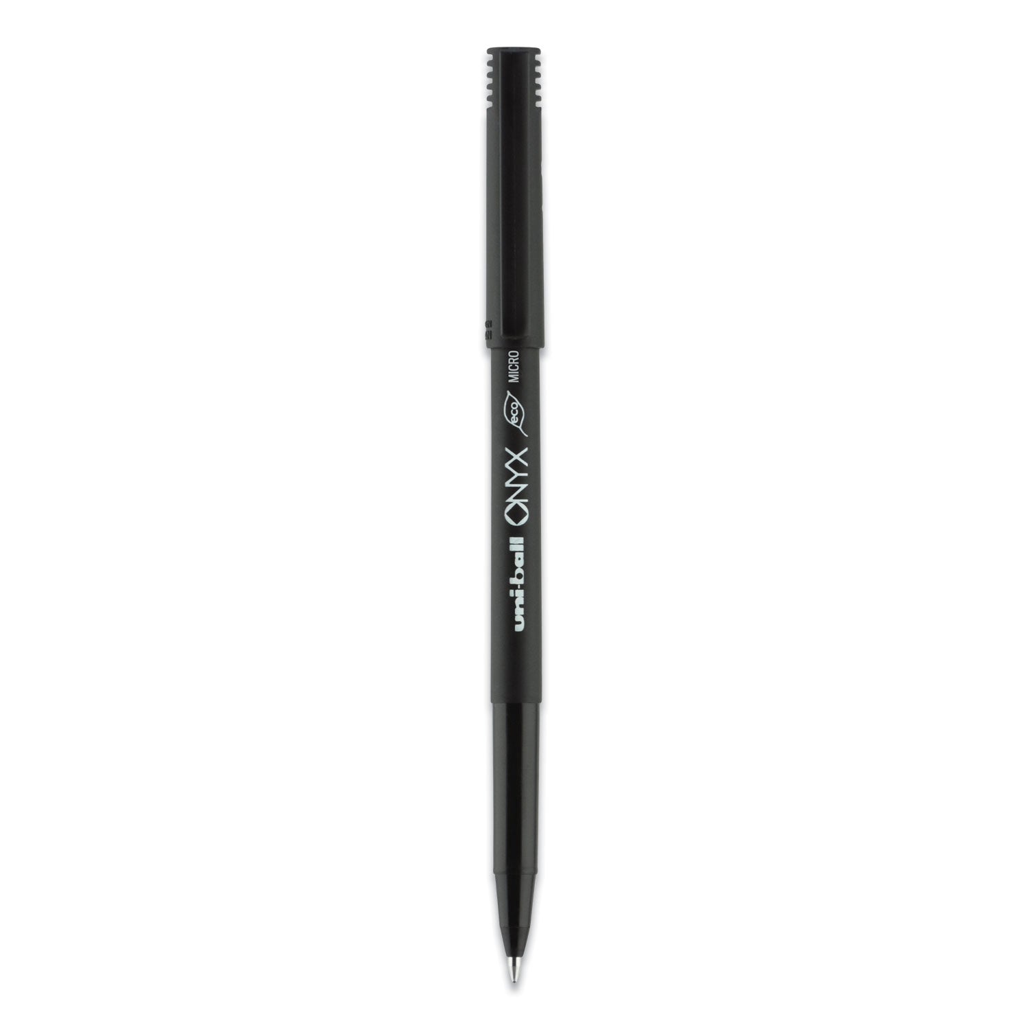 uniball® ONYX Rollerball Pen, Stick, Extra-Fine 0.5 mm, Black Ink, Black Barrel, Dozen