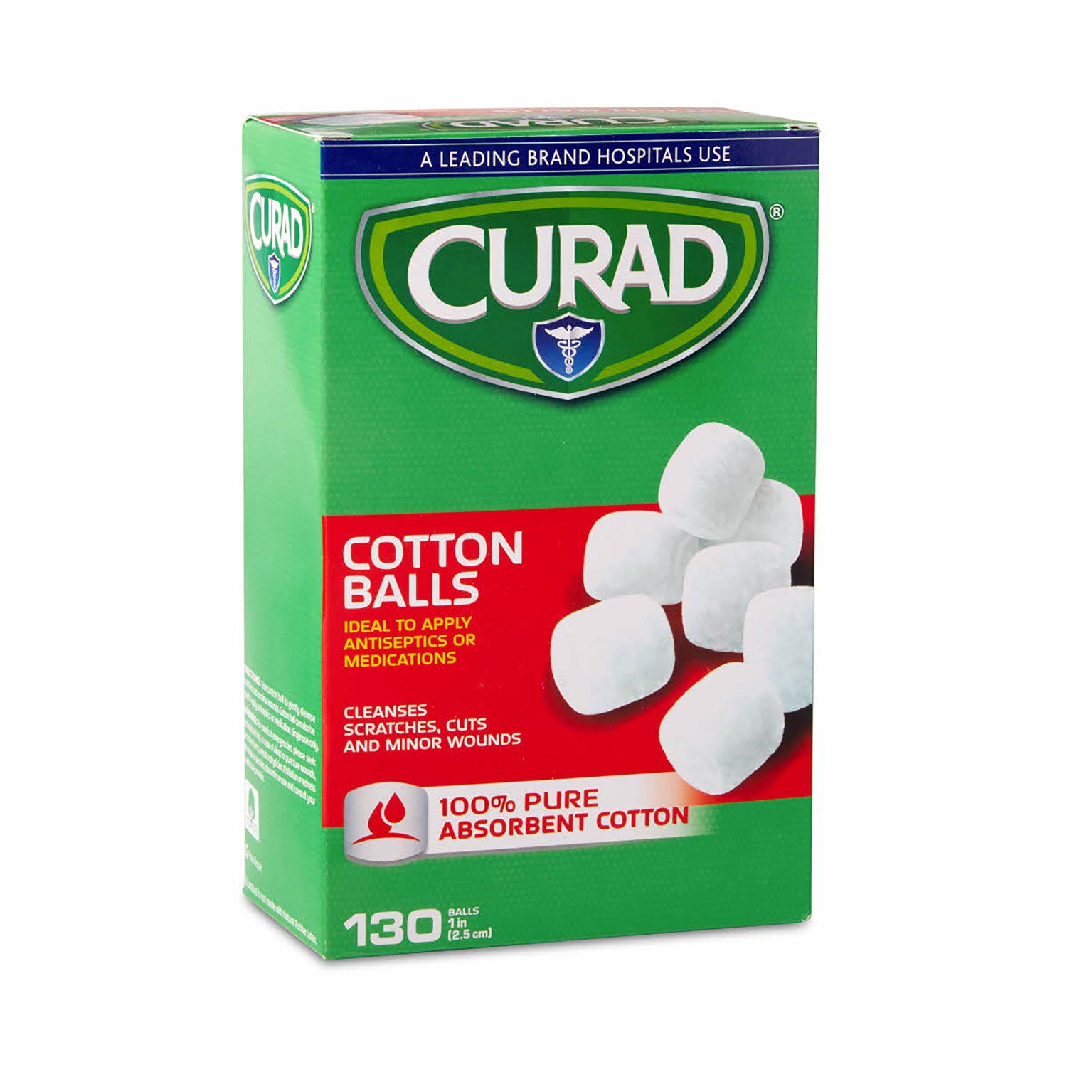 Curad® Sterile Cotton Balls, 1", 130/box