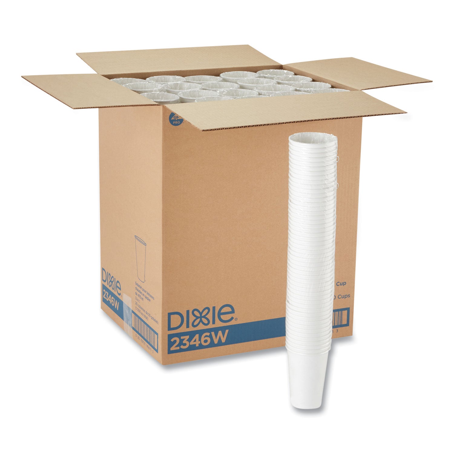 Dixie® Paper Hot Cups, 16 Oz, White, 50/sleeve, 20 Sleeves/carton