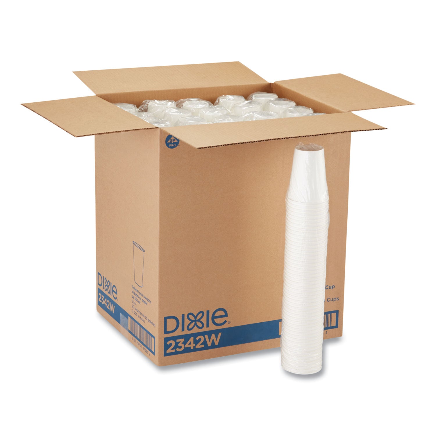 Dixie® Paper Hot Cups, 12 Oz, White, 50/sleeve, 20 Sleeves/carton