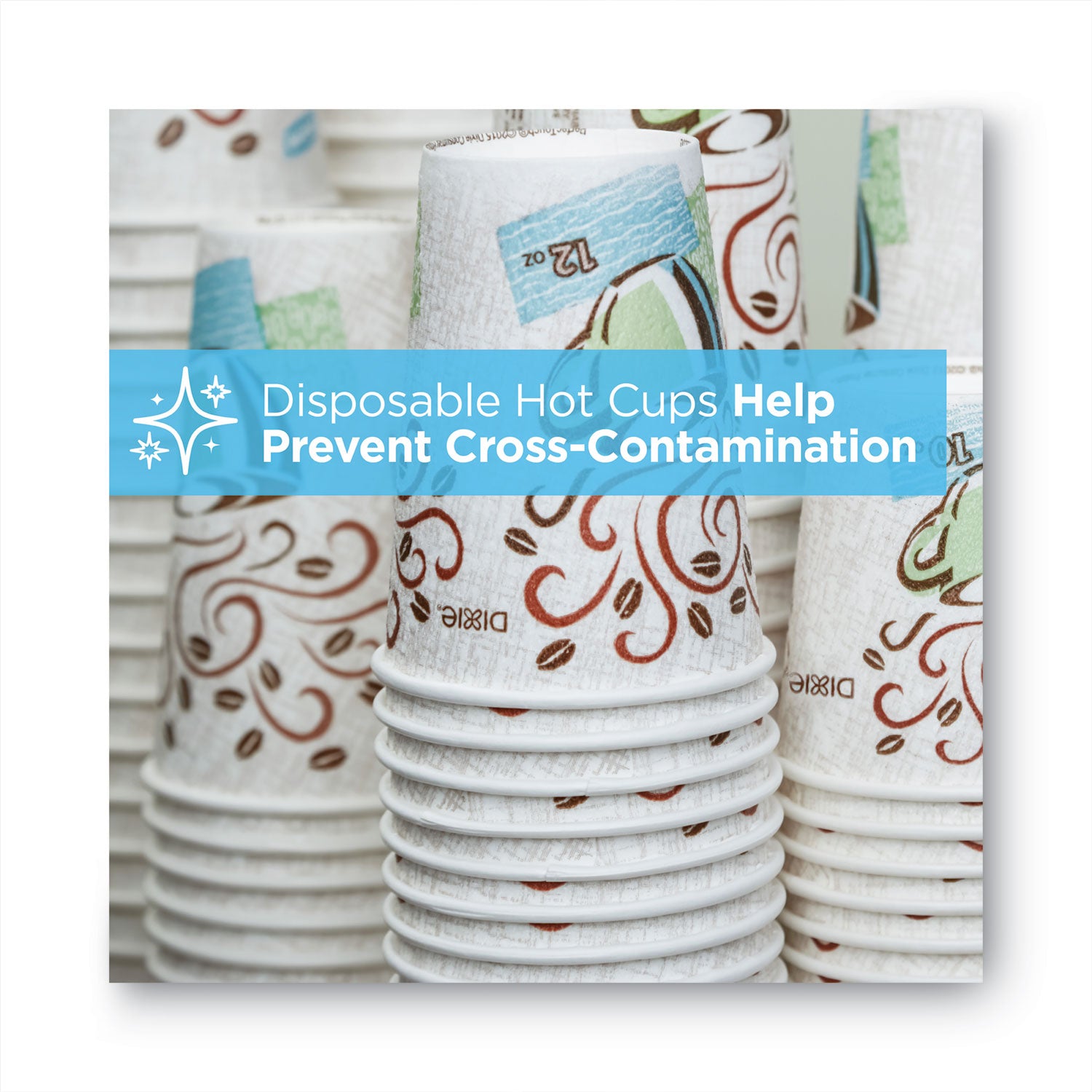 Dixie® PerfecTouch Hot/Cold Cups, 12 oz, Paper, White, 50/Bag, 20 Bags/Carton