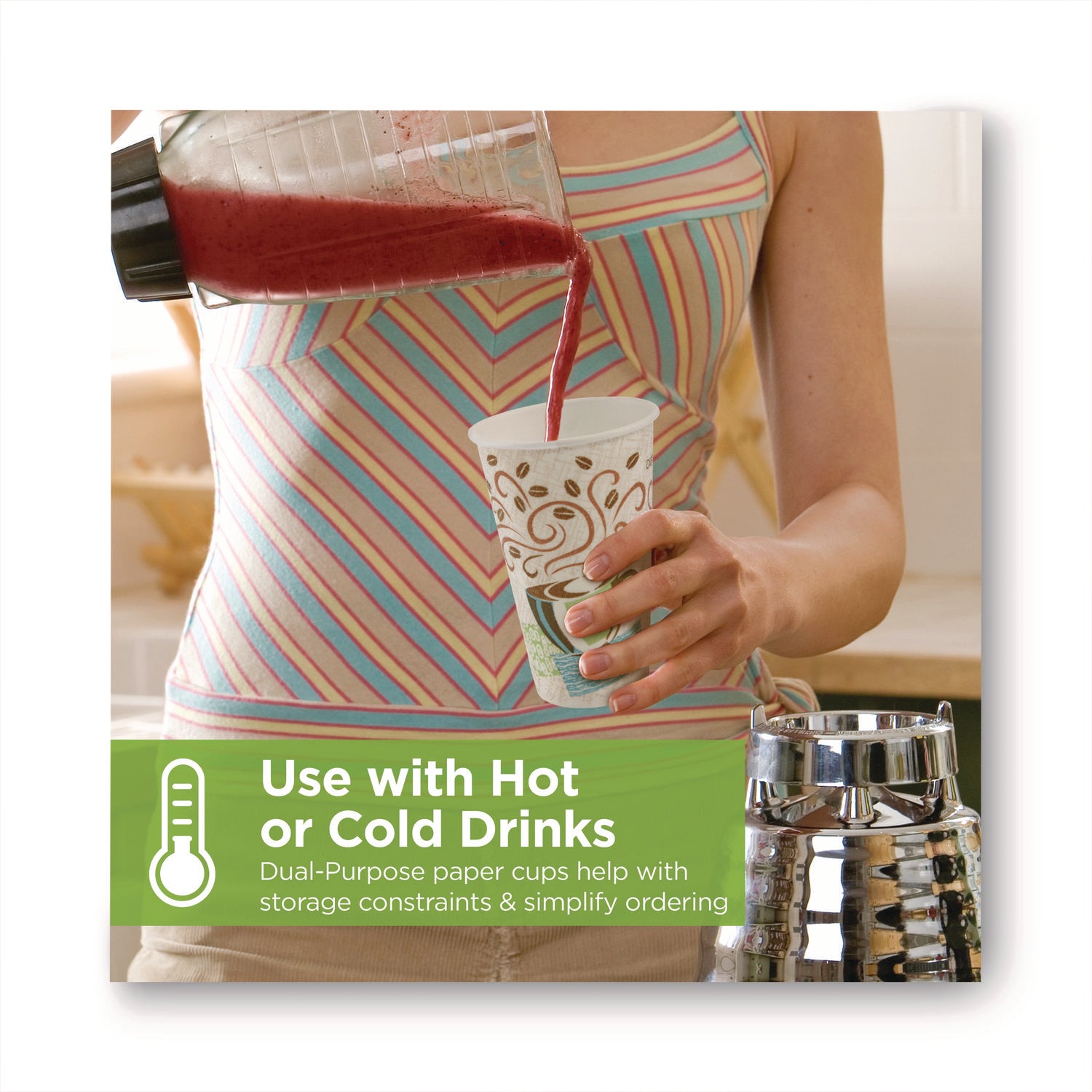 Dixie® Perfectouch Paper Hot Cups, 20 Oz, Coffee Haze Design, 25/pack