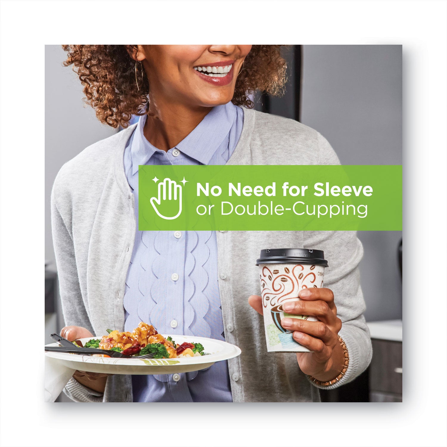 Dixie® PerfecTouch Hot/Cold Cups, 12 oz, Paper, White, 50/Bag, 20 Bags/Carton