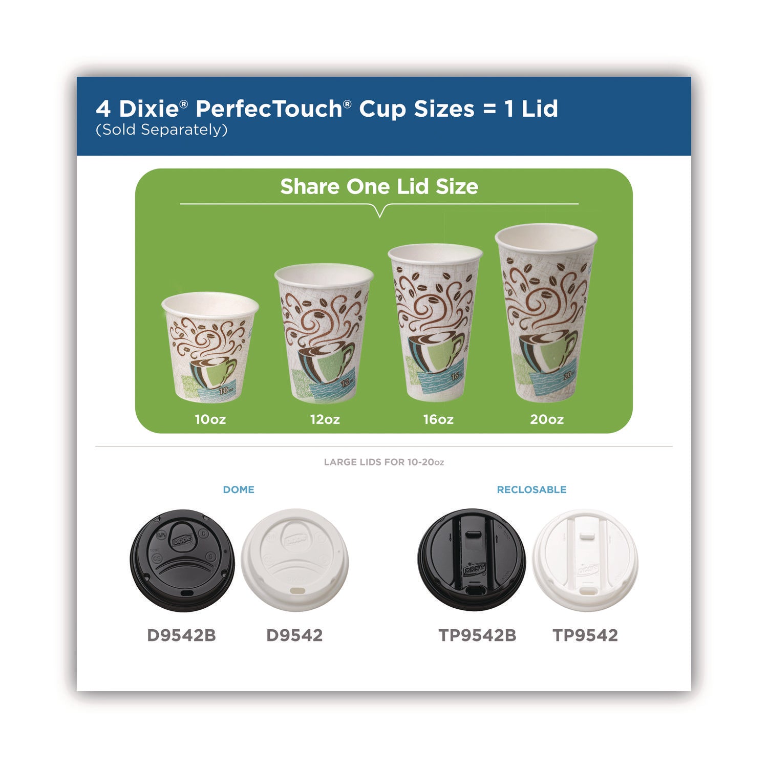Dixie® Perfectouch Paper Hot Cups, 20 Oz, Coffee Haze Design, 25/pack