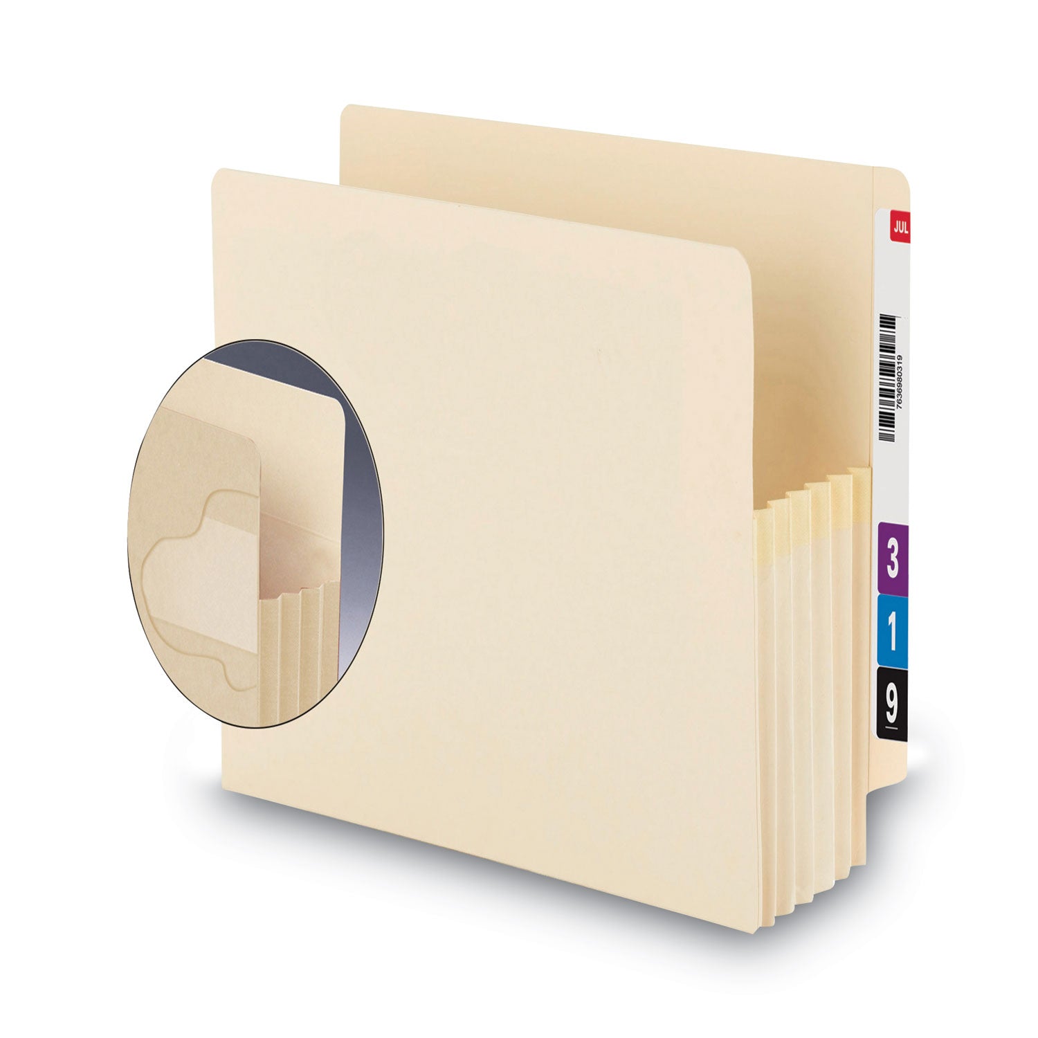 Smead Manila End Tab Tuff Pockets, 5.25" Expansion, Letter Size, Manila, 10/box