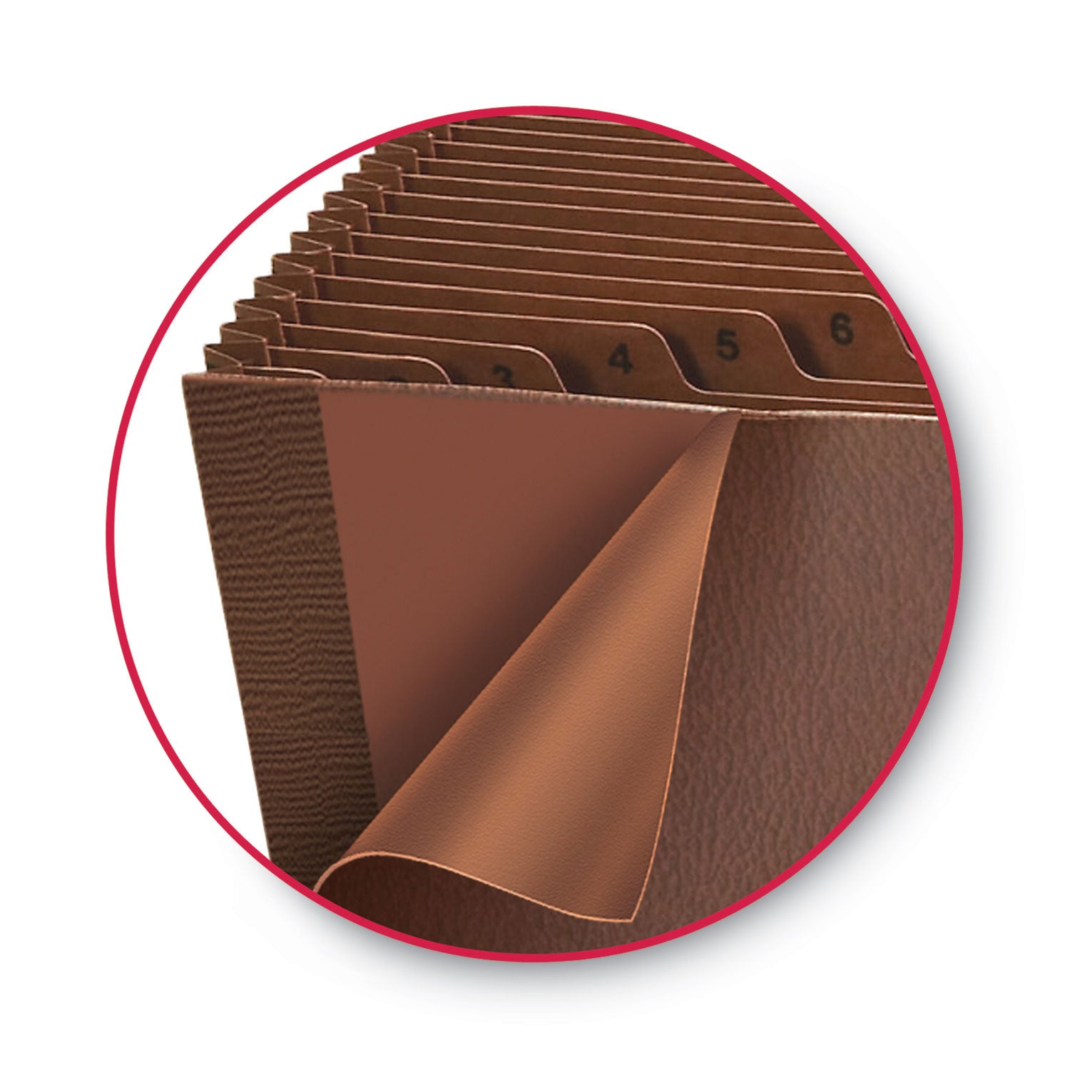 Smead TUFF Expanding Open-Top Stadium File, 31 Sections, 1/31-Cut Tabs, Letter Size, Redrope