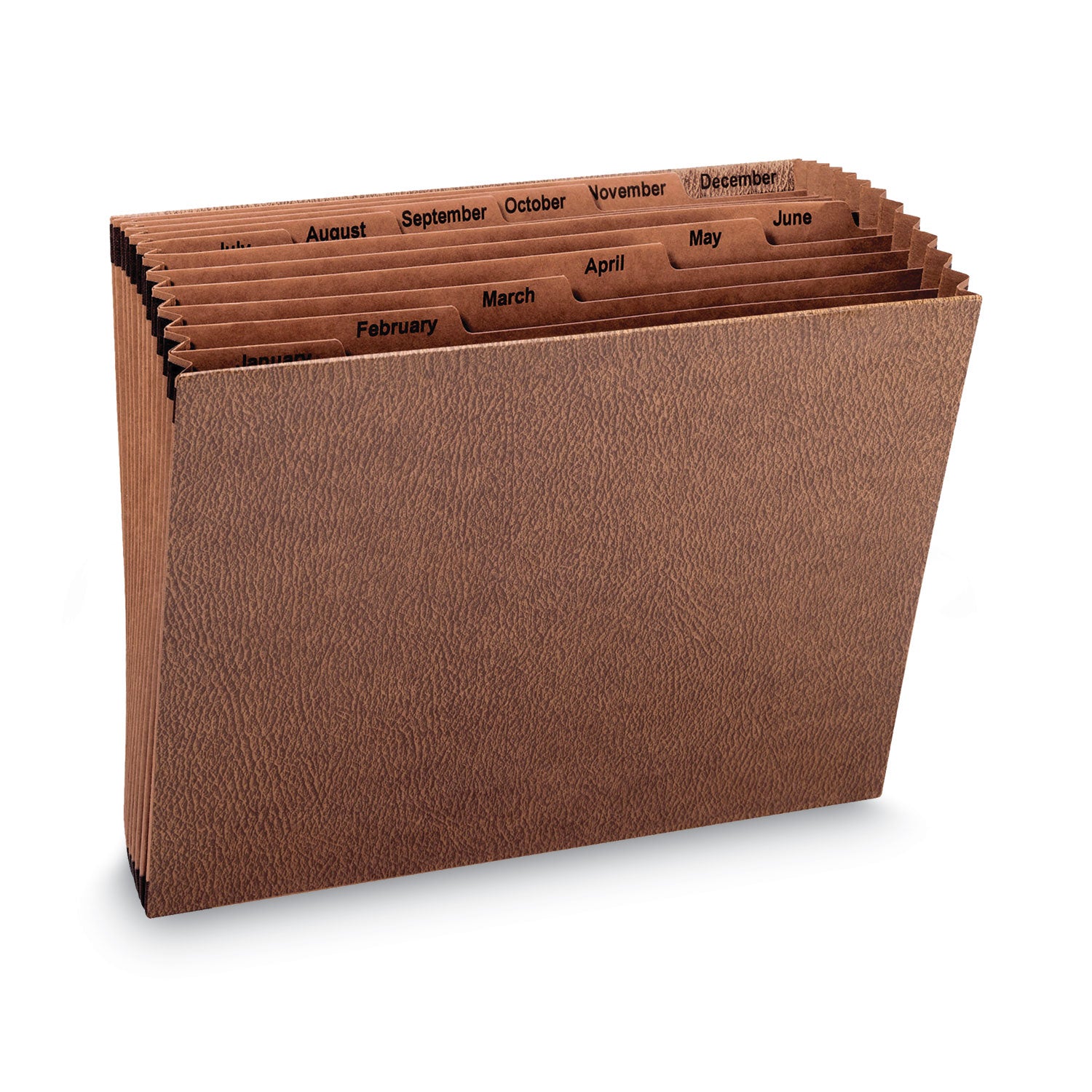 Smead TUFF Expanding Open-Top Stadium File, 12 Sections, 1/12-Cut Tabs, Letter Size, Redrope