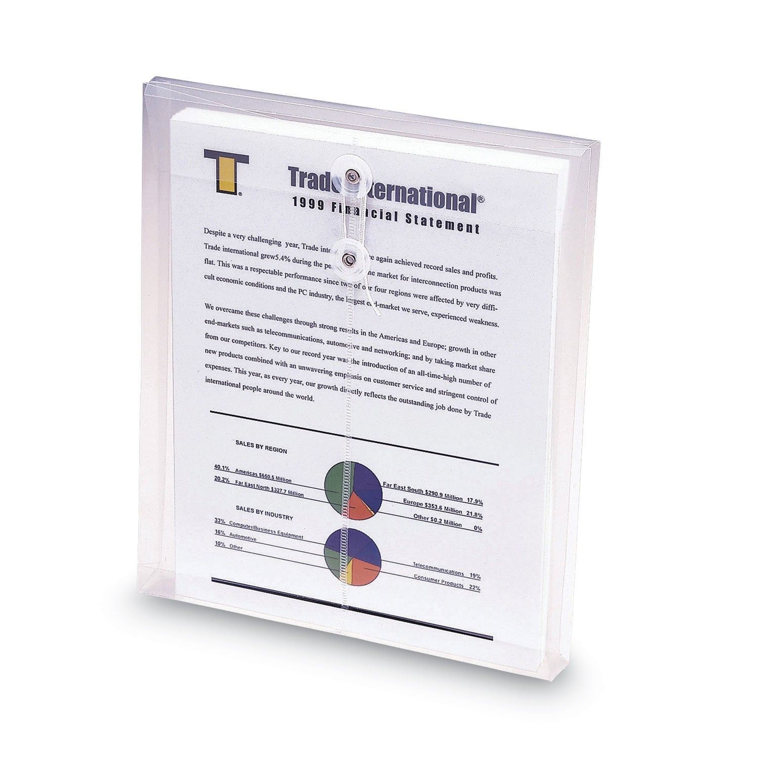 Smead Poly String and Button Interoffice Envelopes, Open-End (Vertical), 9.75 x 11.63, Clear, 5/Pack