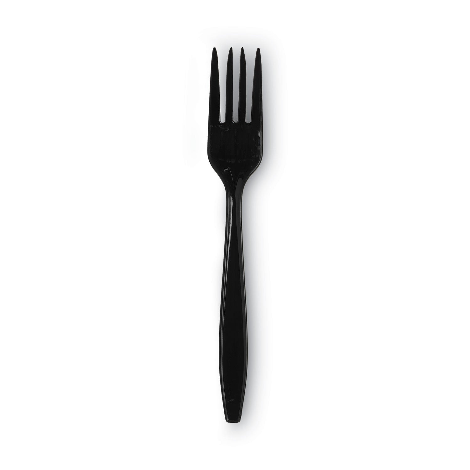 Dixie® Individually Wrapped Heavyweight Forks, 6.88", Plastic, Black, 1,000/Carton