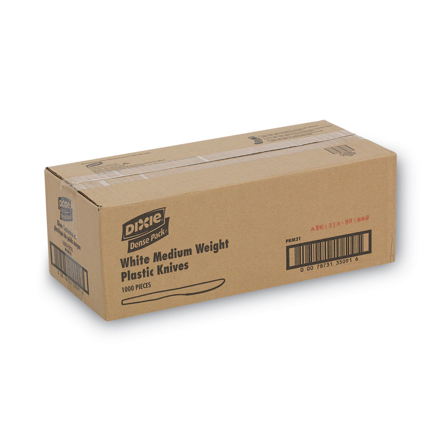 Dixie® Plastic Cutlery, Mediumweight Knife, White, 1,000/Carton