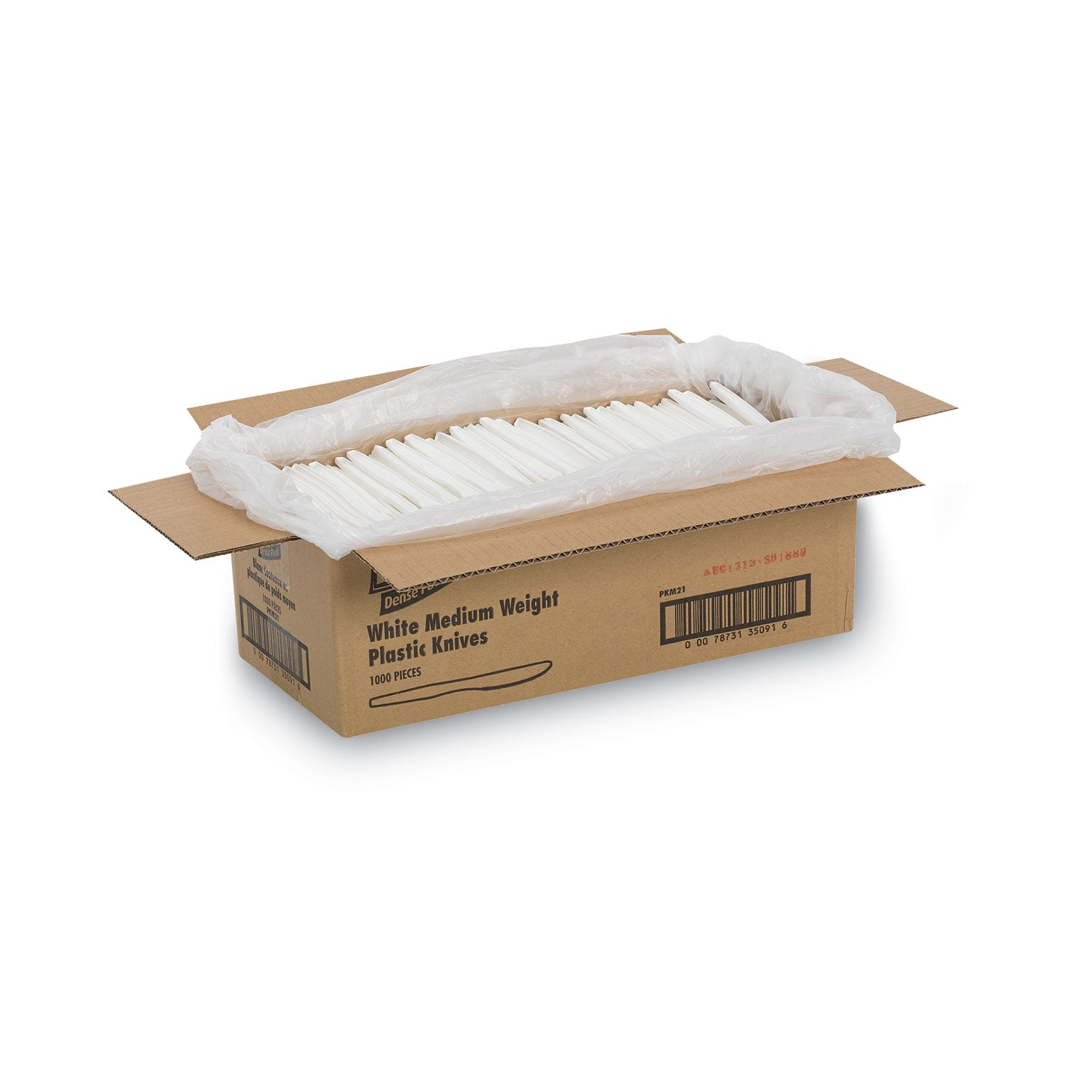 Dixie® Plastic Cutlery, Mediumweight Knife, White, 1,000/Carton