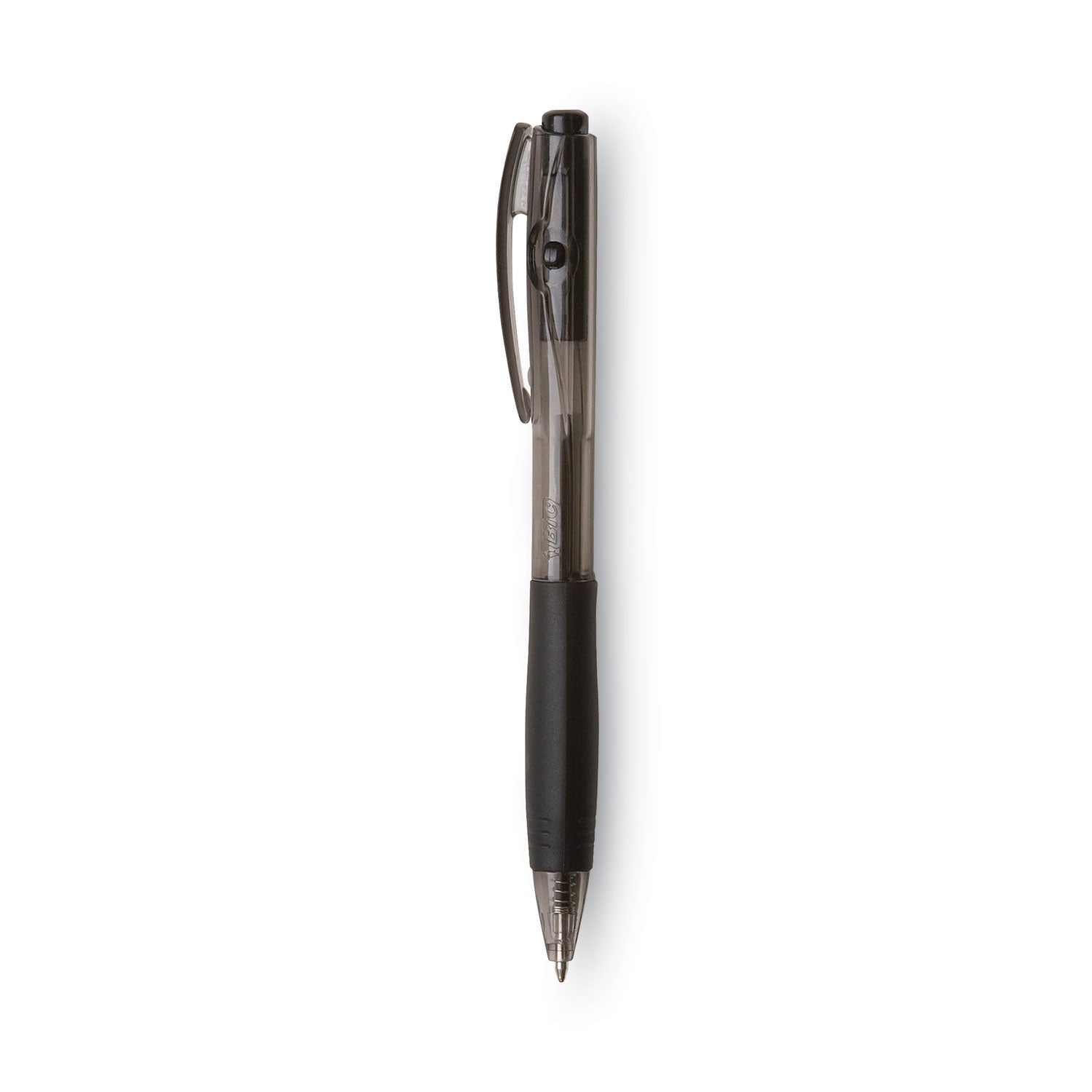 BIC® BU3 Ballpoint Pen, Retractable, Medium 1 mm, Black Ink, Smoke/Black Barrel, 36/Pack