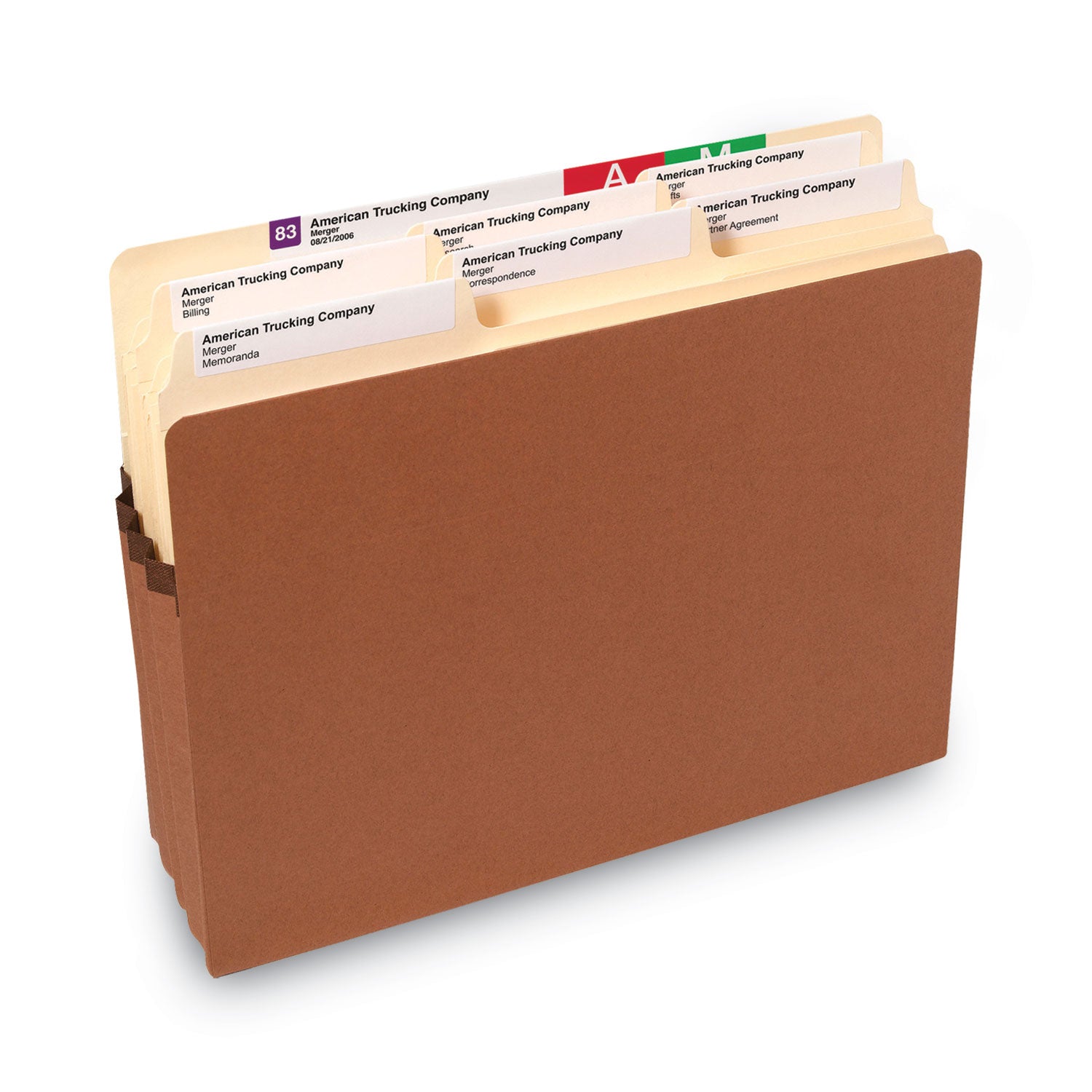 Smead Recycled Top Tab File Pockets, 3.5" Expansion, Letter Size, Redrope, 25/Box