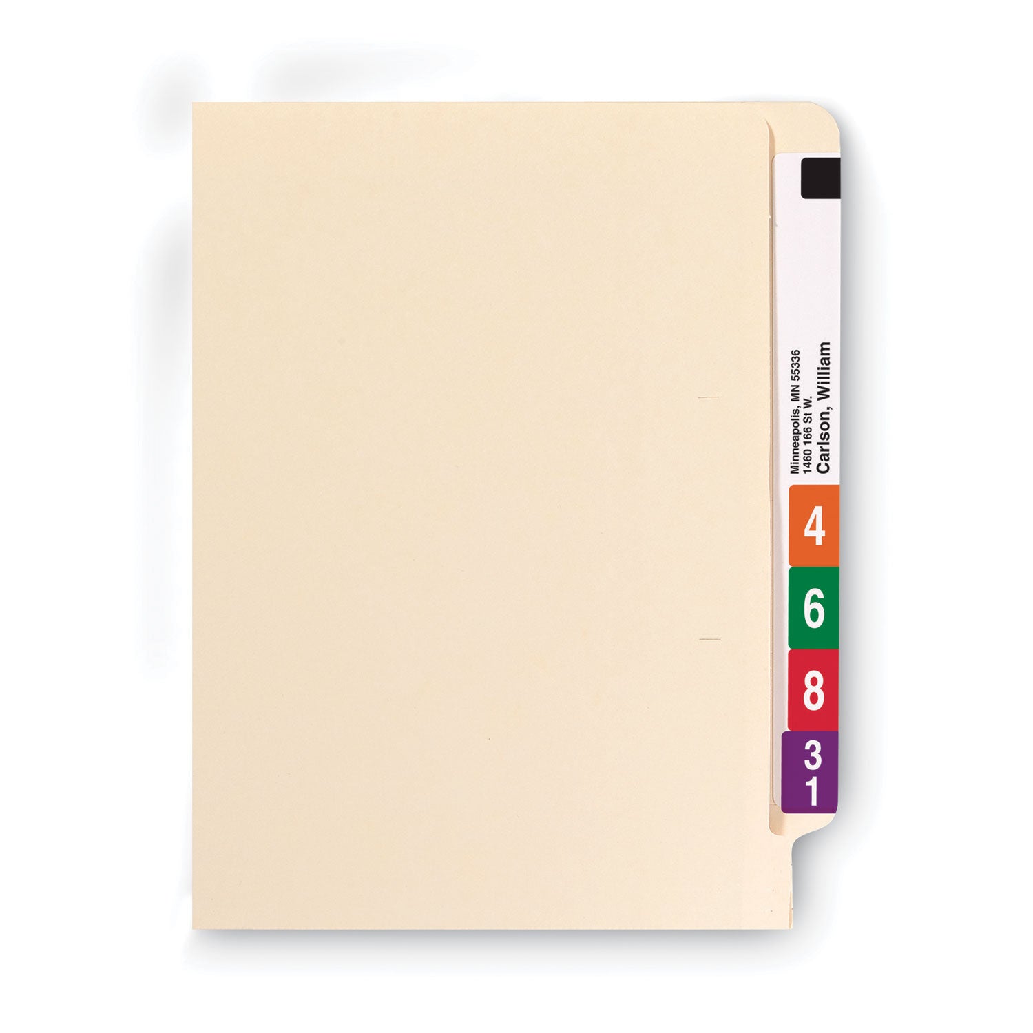 Smead Fastener Folder with Divider, 0.75" Expansion, 1 Divider, 4 Fasteners, Letter Size, Manila Exterior, 50/Box