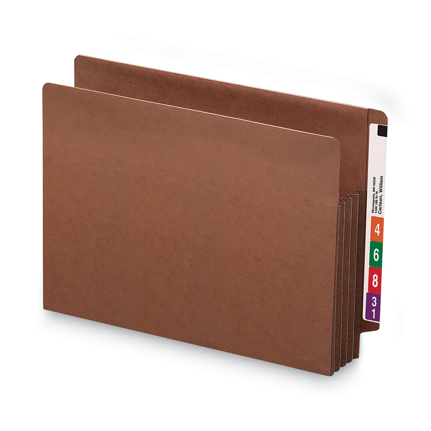 Smead Heavy-Duty Redrope End Tab Tuff Pockets, 3.5" Expansion, Letter Size, Redrope, 10/box