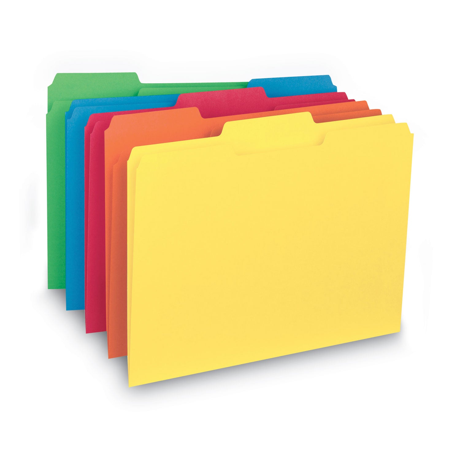 Smead Interior File Folders, 1/3-Cut Tabs: Assorted, Letter Size, 0.75" Expansion, Assorted Colors, 100/Box