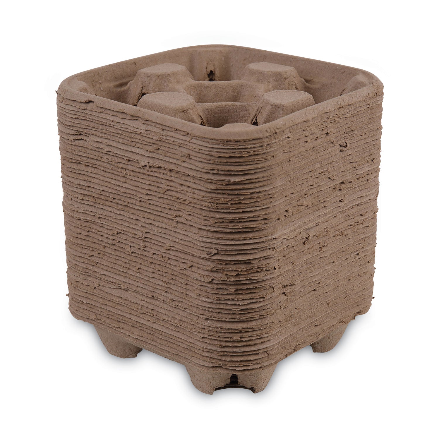 Boardwalk® Cup Carrier Tray, 8 Oz To 32 Oz, Four Cups, Kraft, 300/carton