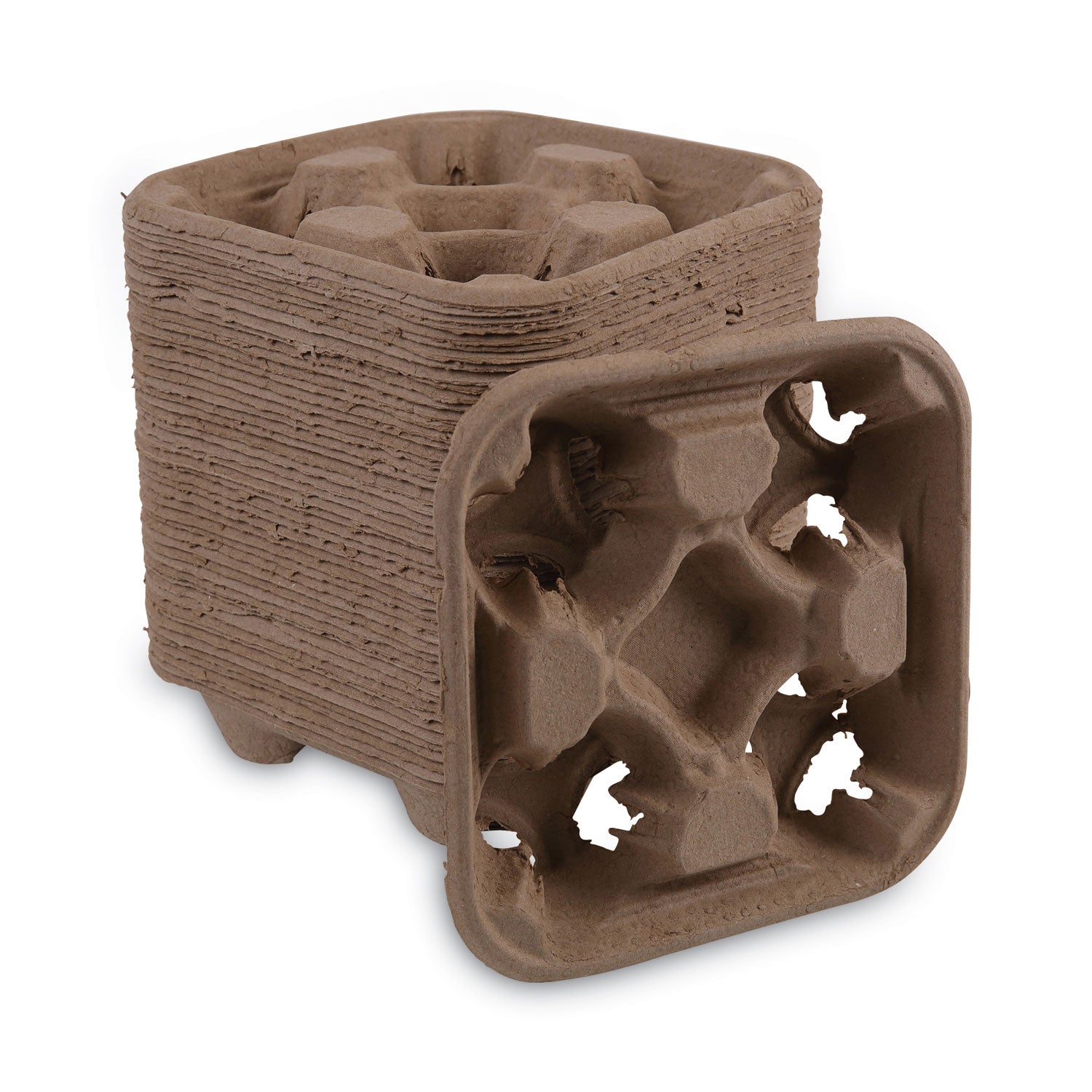 Boardwalk® Cup Carrier Tray, 8 Oz To 32 Oz, Four Cups, Kraft, 300/carton