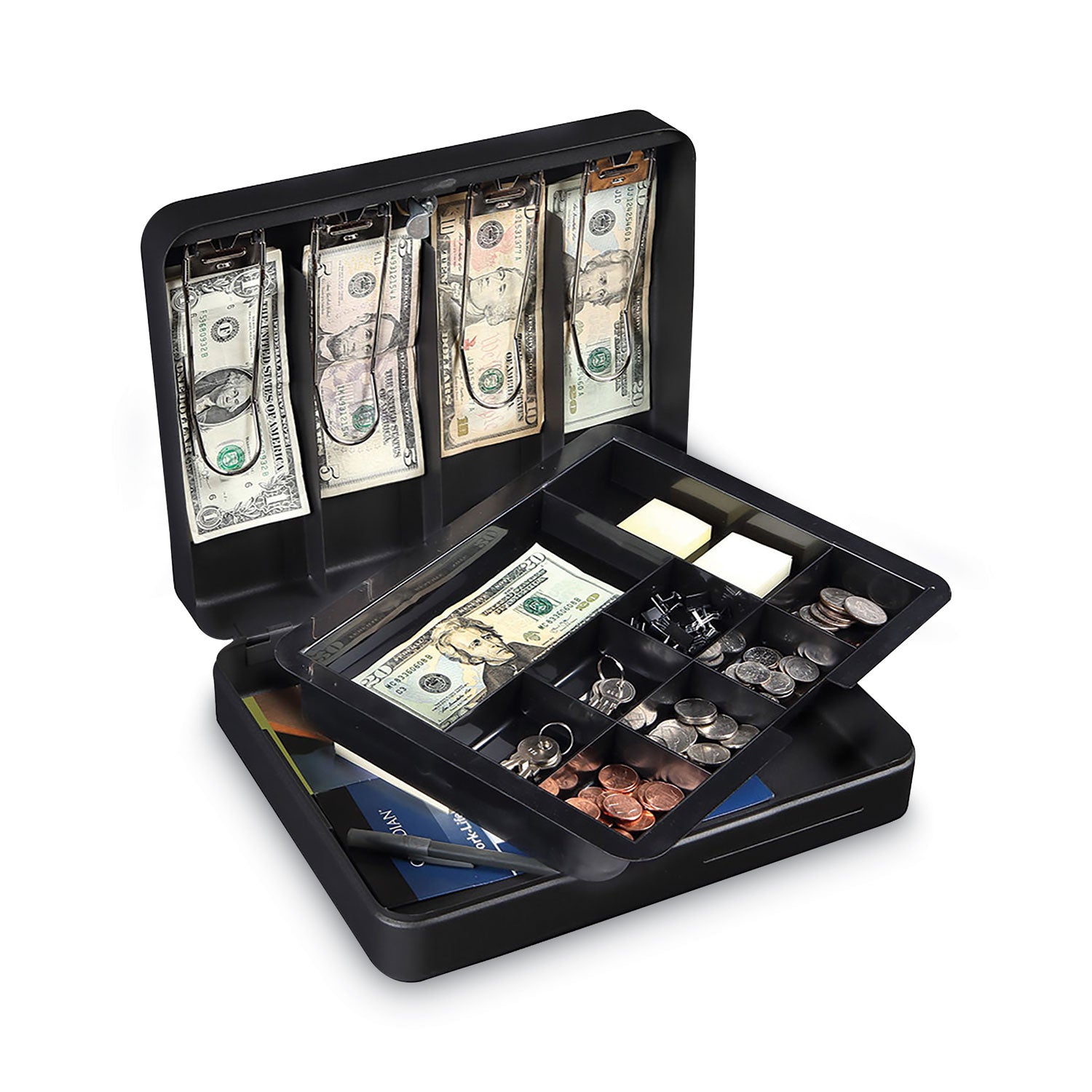 Honeywell Deluxe Cash Security Box, 11.8 X 9.4 X 3.7, Steel, Black