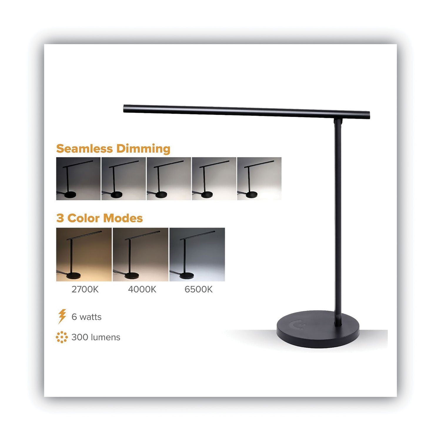 Bostitch® Folding Led Desk And Table Lamp, Black