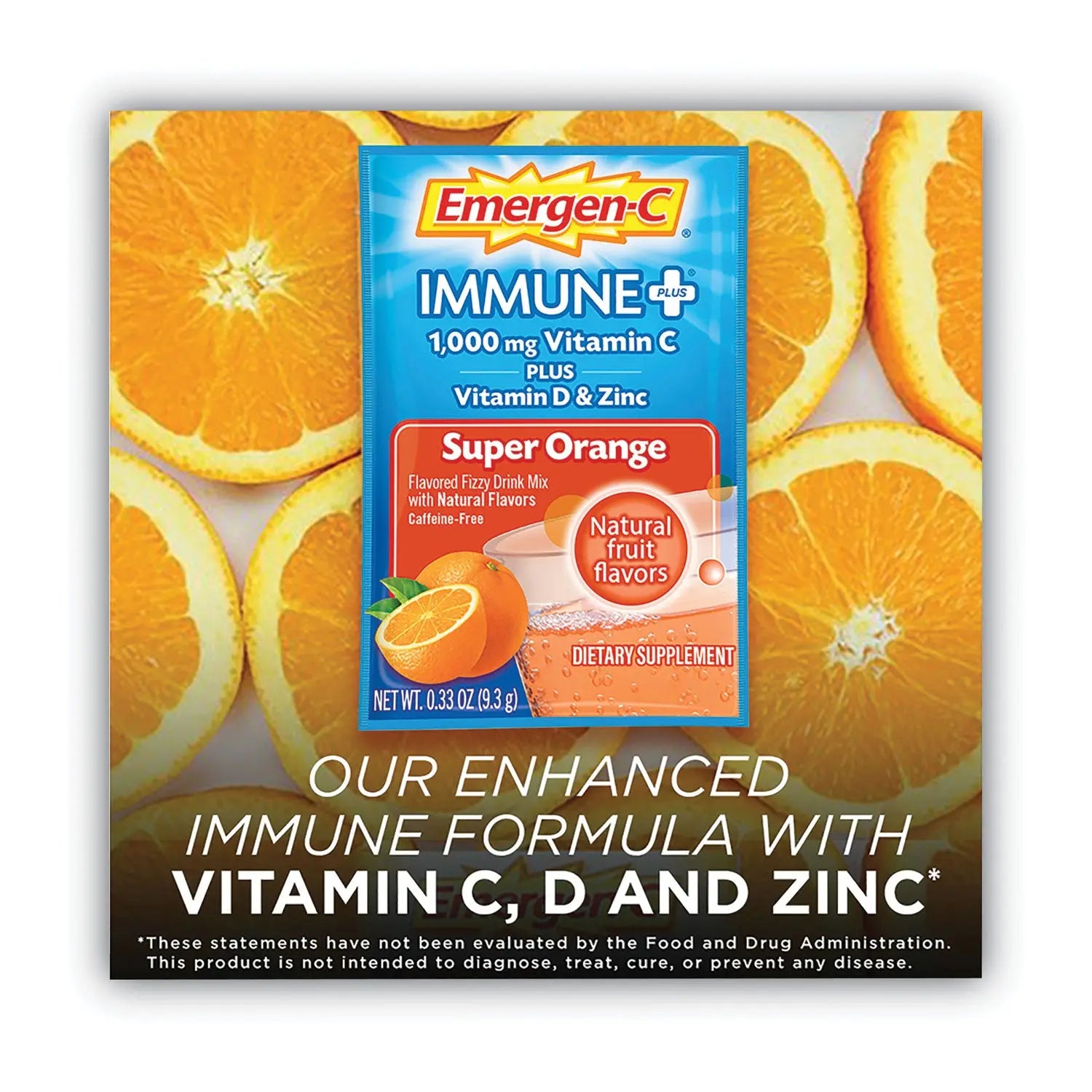 Immune+ Formula, 0.33 oz, Super Orange, 30 Packets Emergen-C® Flipcost