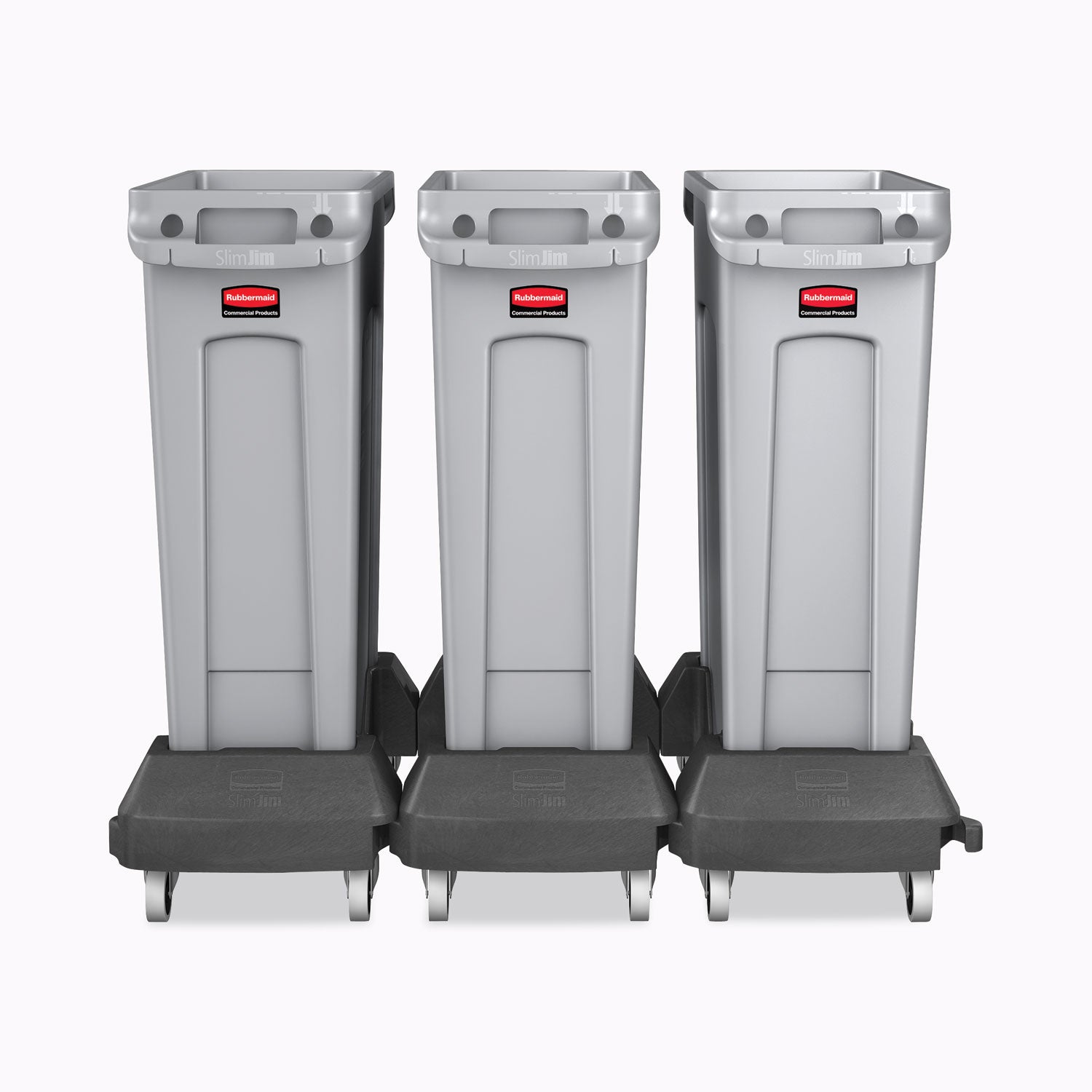 Rubbermaid® Commercial Slim Jim Resin Trainable Dolly, 120 lb Capacity, 23.86 x 14.71 x 8.36, Black