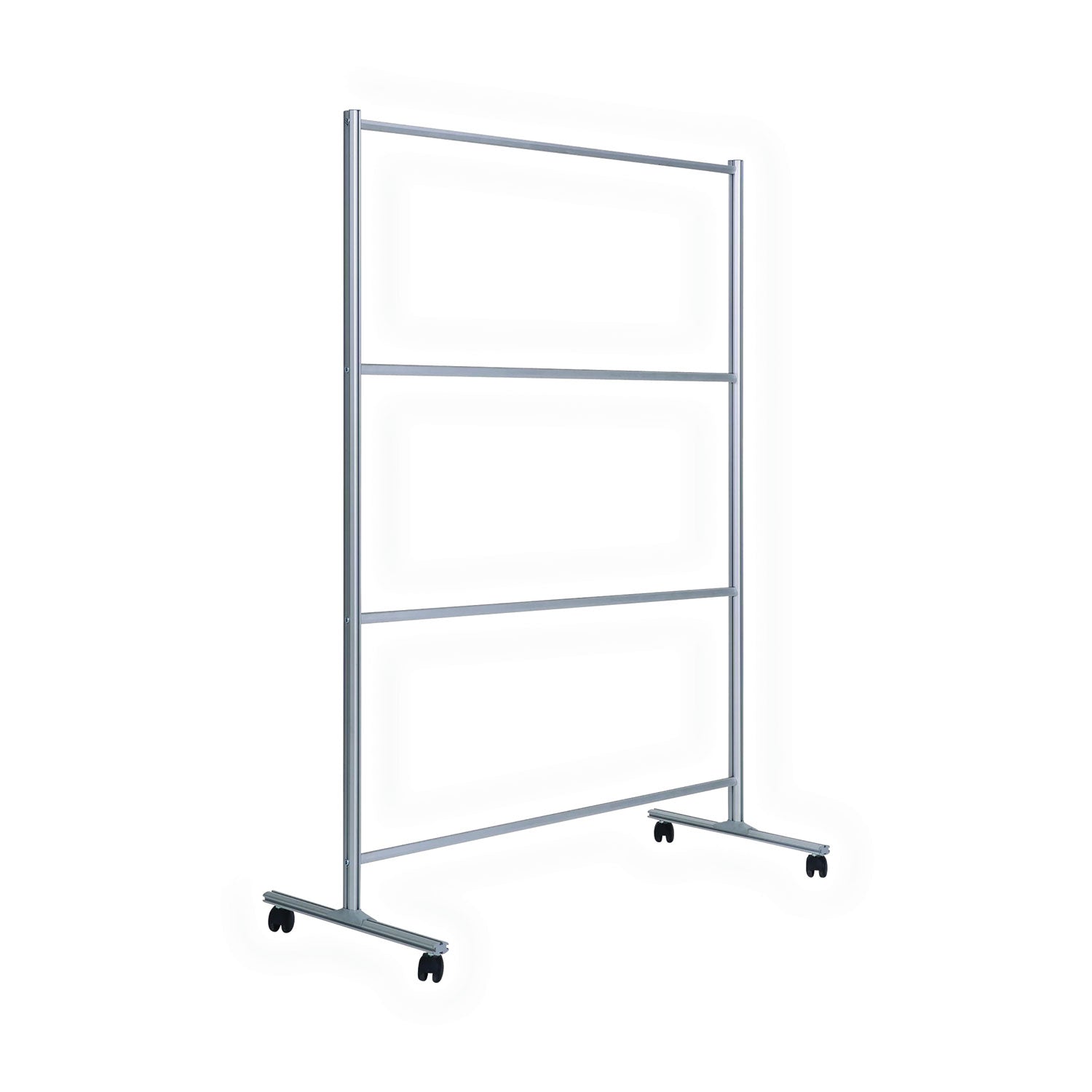 MasterVision® Protector Series Mobile Glass Panel Divider, 49 X 22 X 69, Clear/aluminum