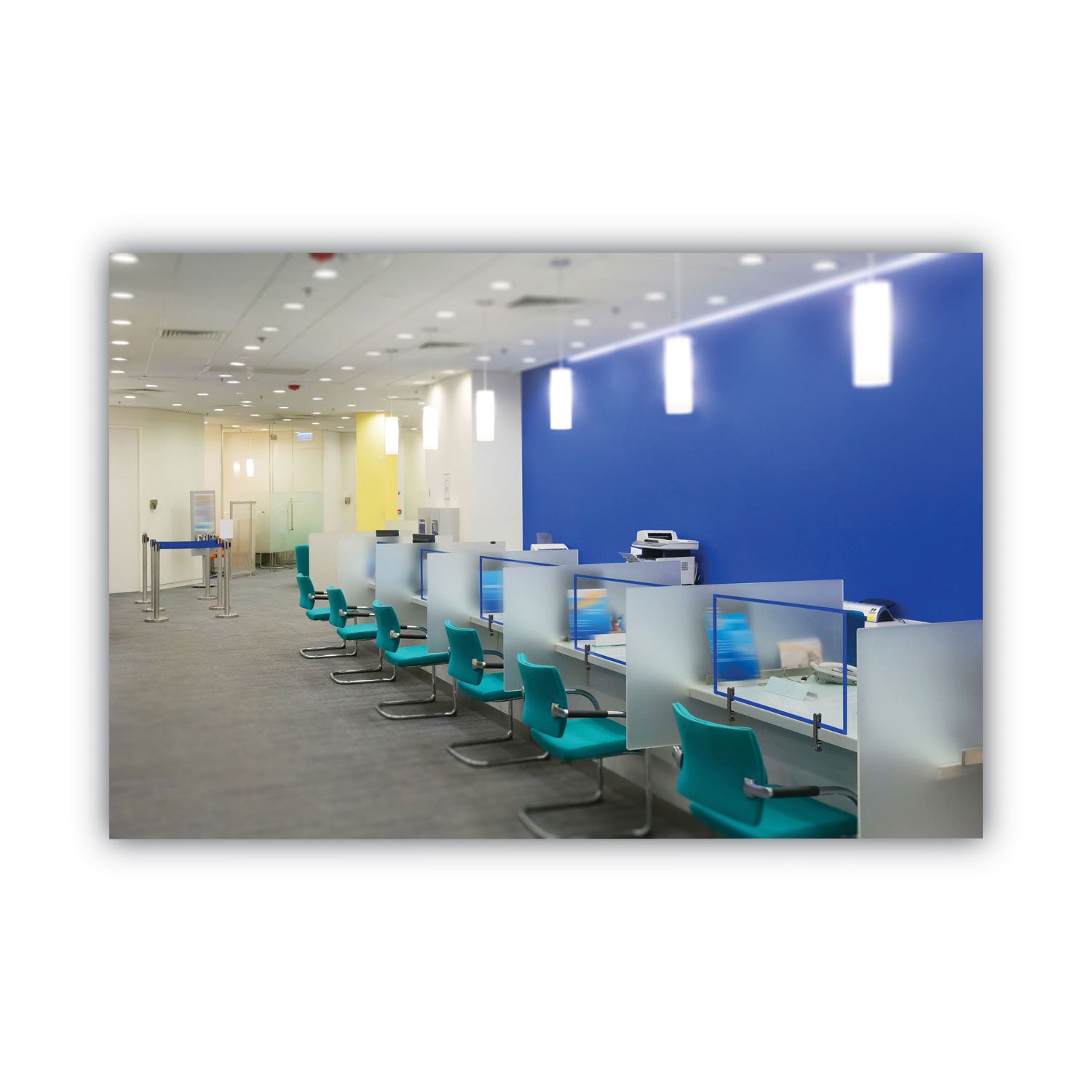 MasterVision® Protector Series Glass Aluminum Desktop Divider, 47.2 X 0.16 X 35.4, Clear