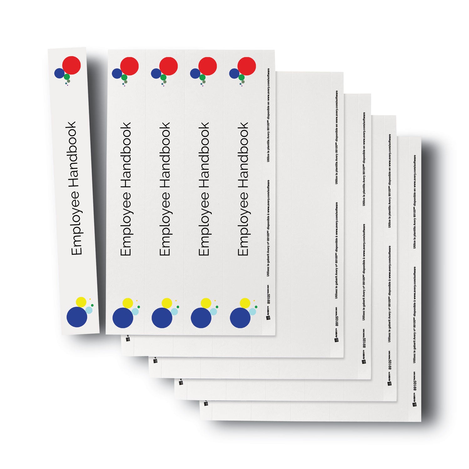 Avery® Binder Spine Inserts, 1.5" Spine Width, 5 Inserts/sheet, 5 Sheets/pack