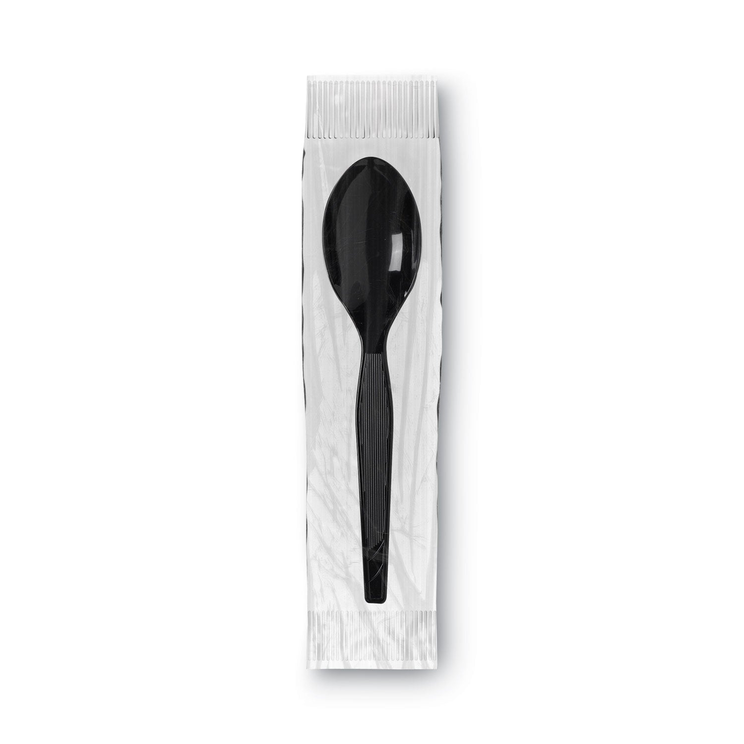 Dixie® Grab'N Go Wrapped Cutlery, Spoon, Plastic, Black, 90/Box, 6 Boxes/Carton
