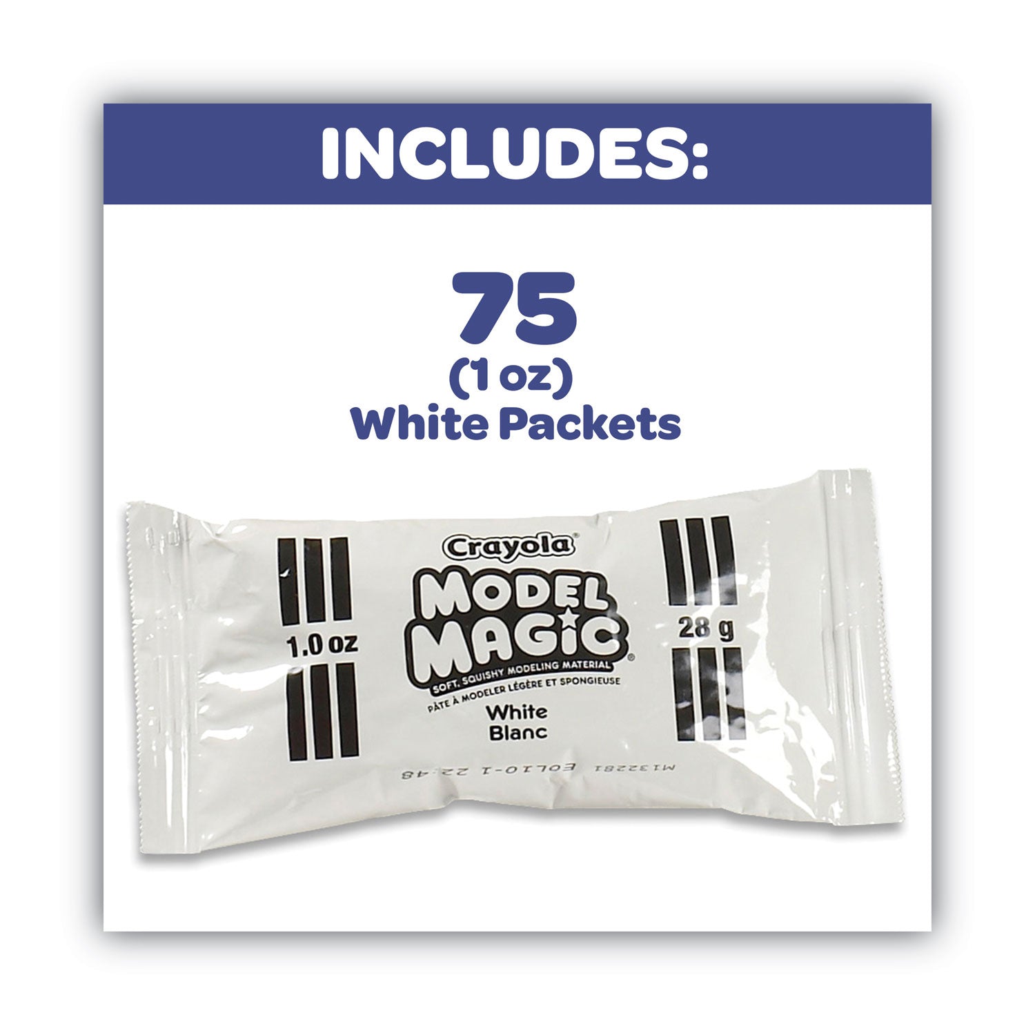 Crayola® Model Magic Modeling Compound,1 Oz Packs, 75 Packs, White, 6 Lbs 13 Oz