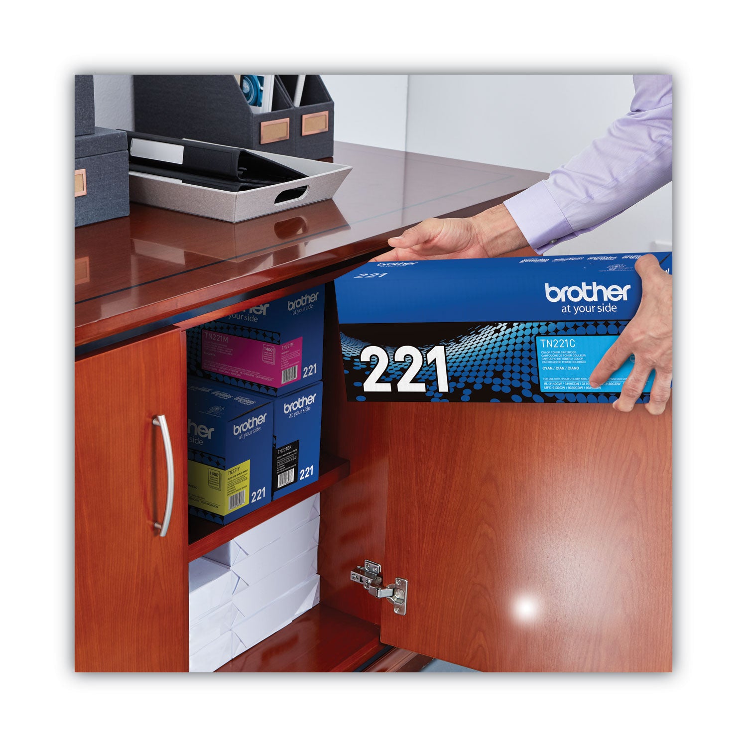 Brother Tn221c Toner, 1,400 Page-Yield, Cyan