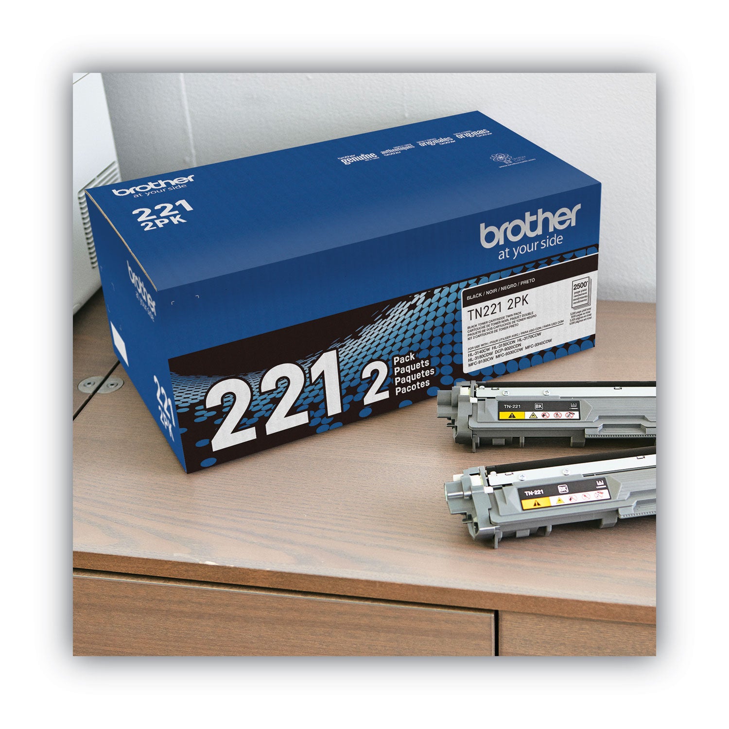 Brother Tn2212pk Toner, 2,500 Page-Yield, Black, 2/pack