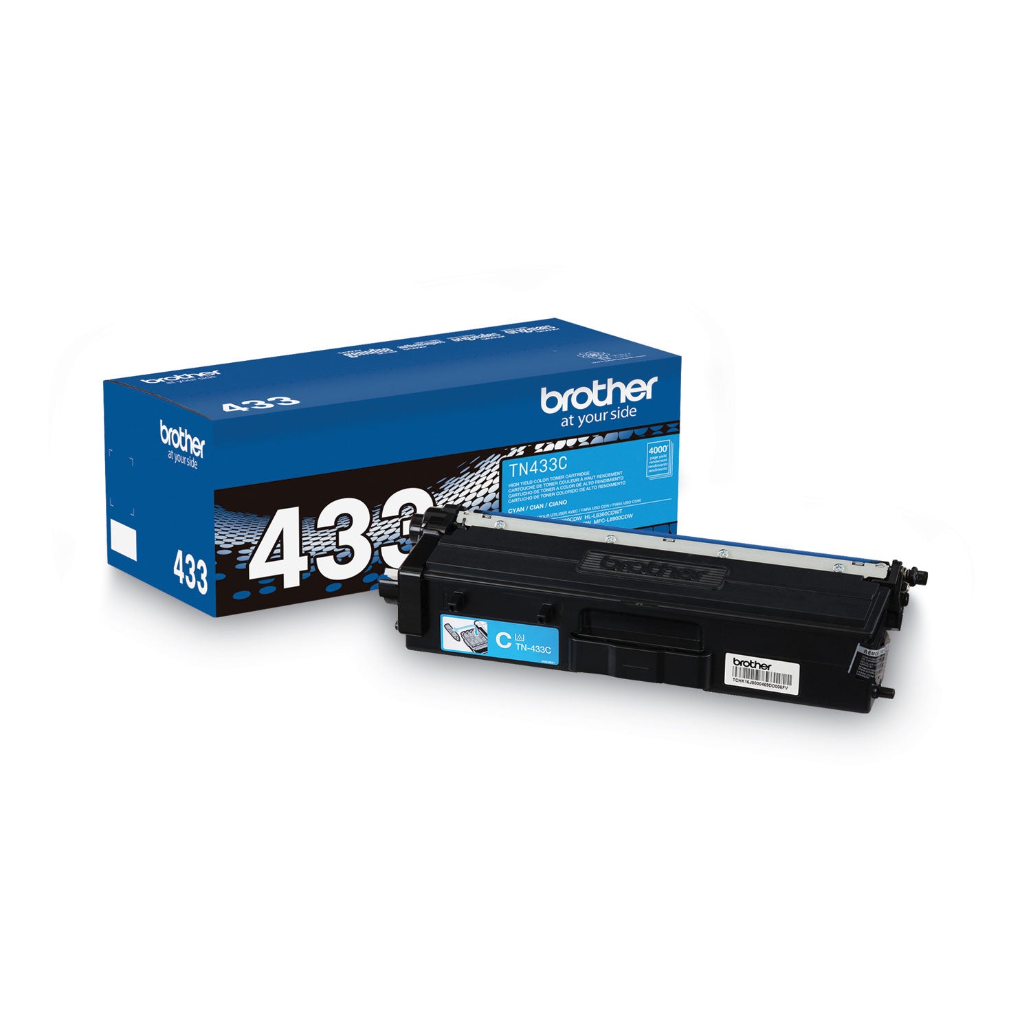 TN433C High-Yield Toner, 4,000 Page-Yield, Cyan