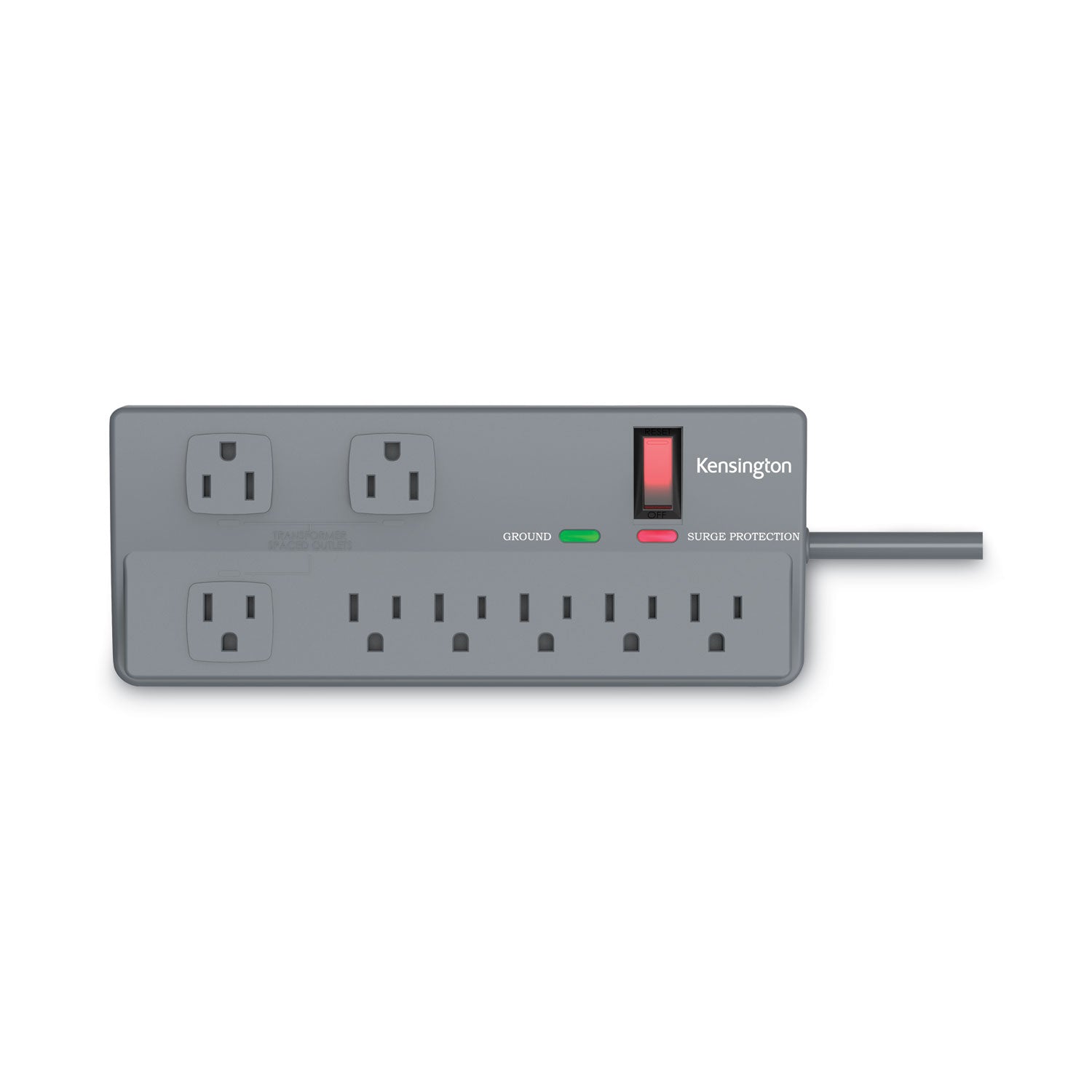 Kensington® Guardian Premium Surge Protector, 8 AC Outlets, 6 ft Cord, 1,080 J, Gray