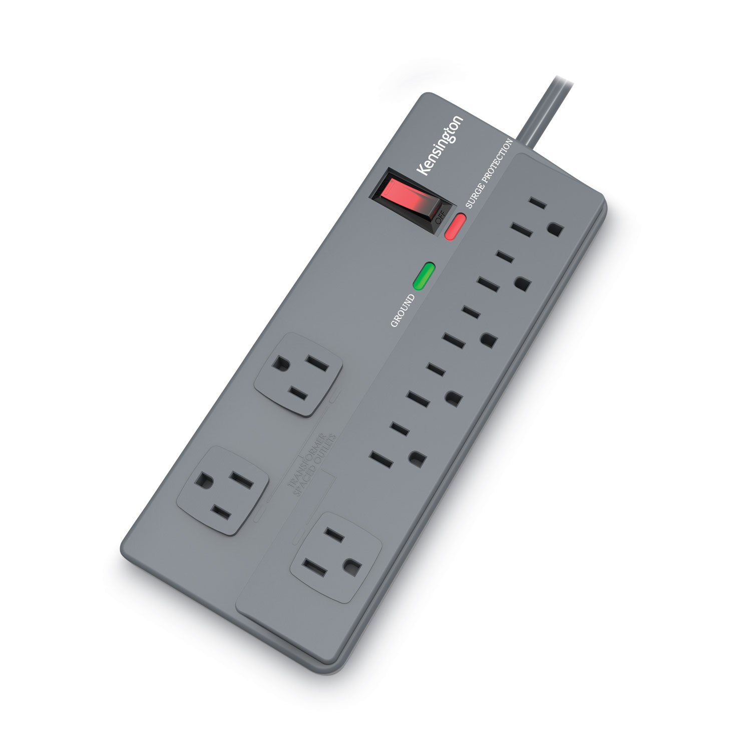 Kensington® Guardian Premium Surge Protector, 8 AC Outlets, 6 ft Cord, 1,080 J, Gray