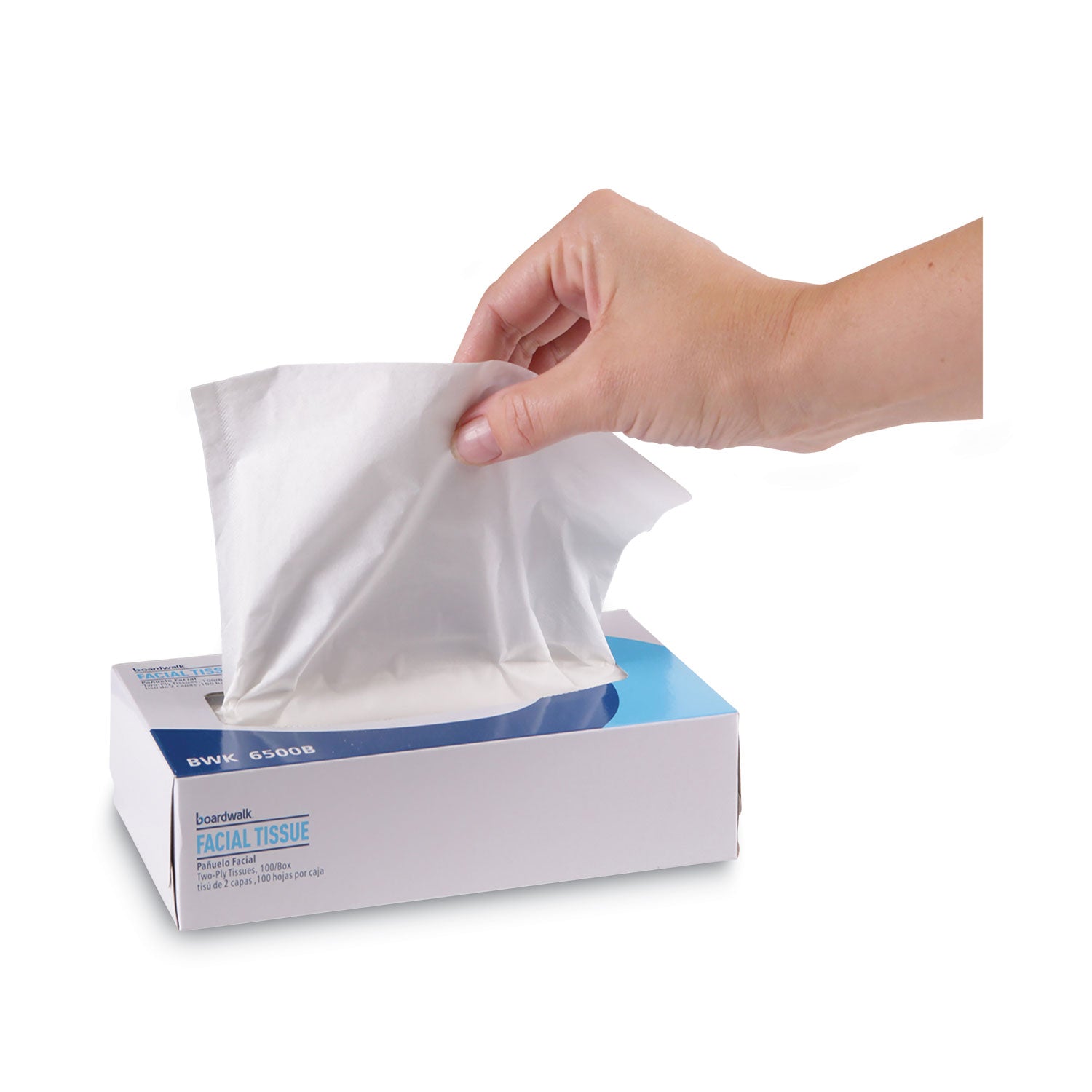 Boardwalk® Office Packs Facial Tissue, 2-Ply, White, Flat Box, 100 Sheets/box, 30 Boxes/carton