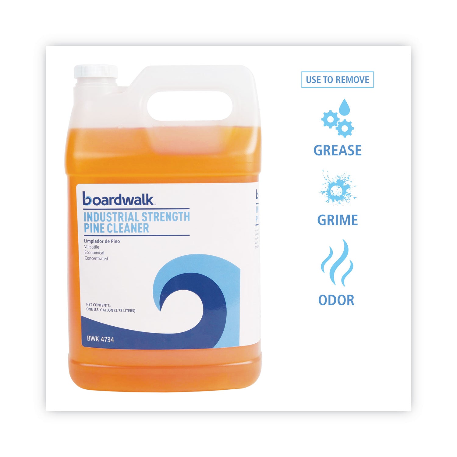 Boardwalk® Industrial Strength Cleaner, Pine Scent, 1 gal Bottle