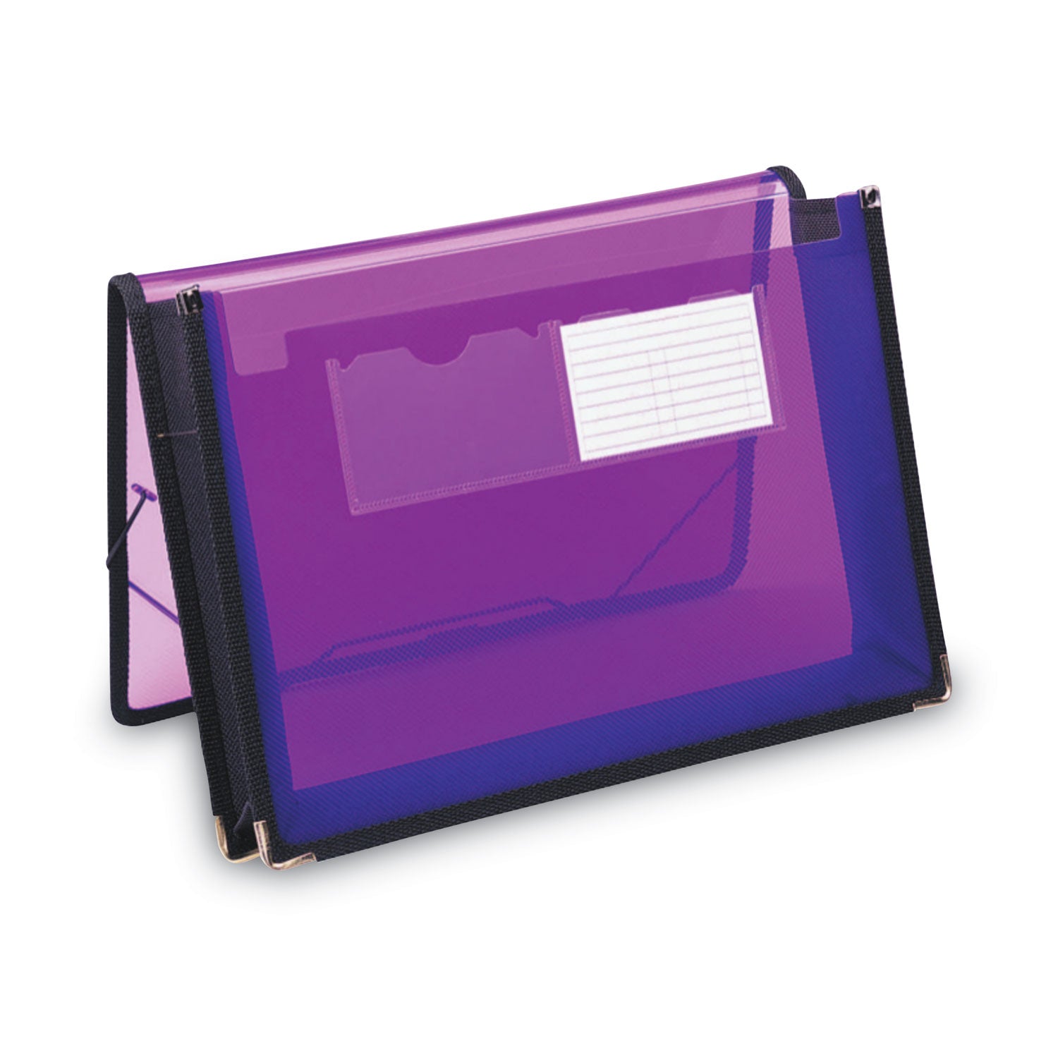 Smead Poly Wallets, 2.25" Expansion, 1 Section, Elastic Cord Closure, Letter Size, Translucent Purple