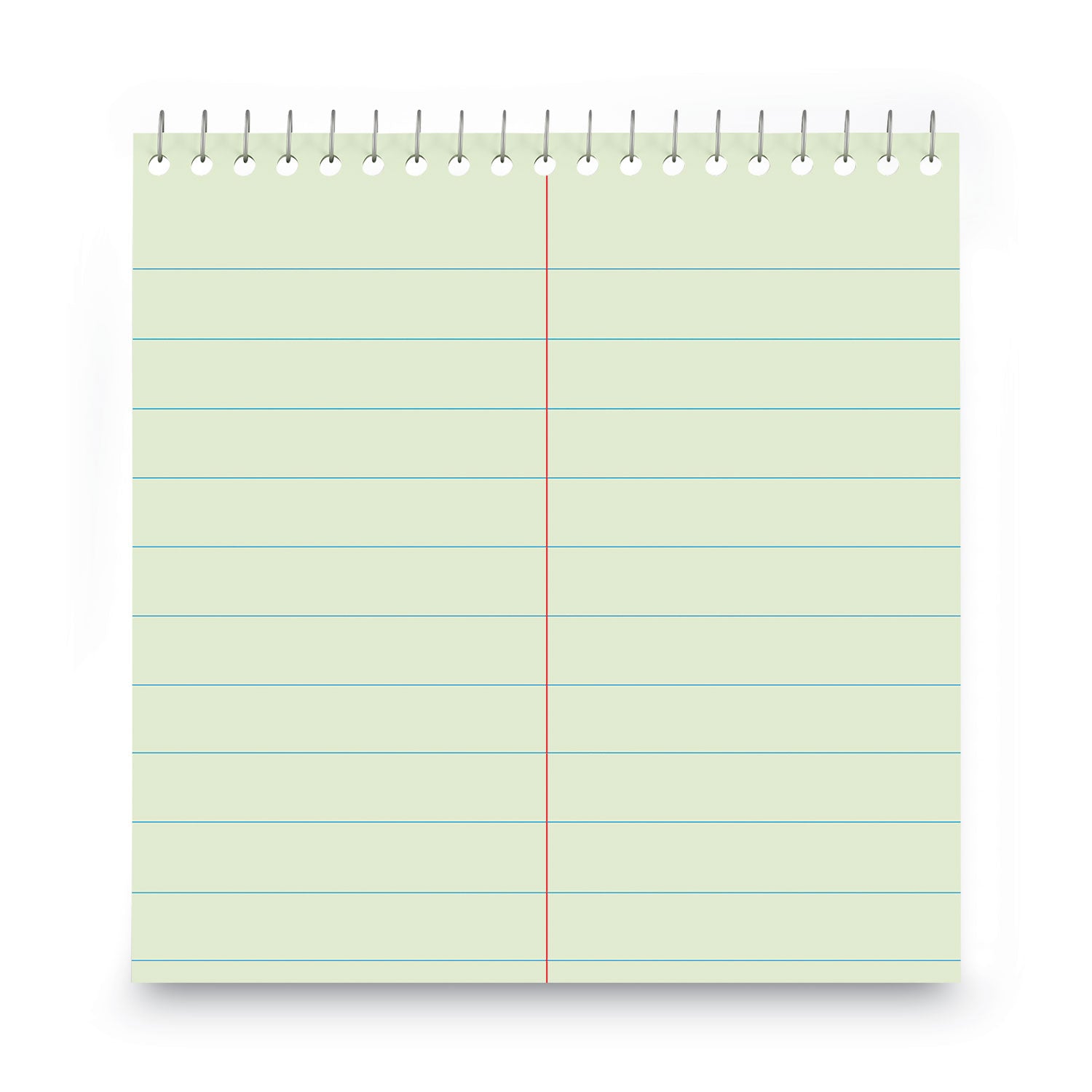 Universal® Steno Pads, Pitman Rule, Red Cover, 60 Green-Tint 6 X 9 Sheets