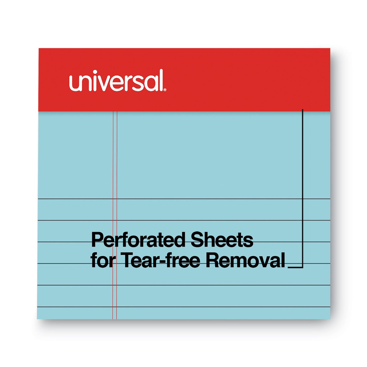 Universal® Colored Perforated Ruled Writing Pads, Narrow Rule, 50 Blue 5 X 8 Sheets, Dozen