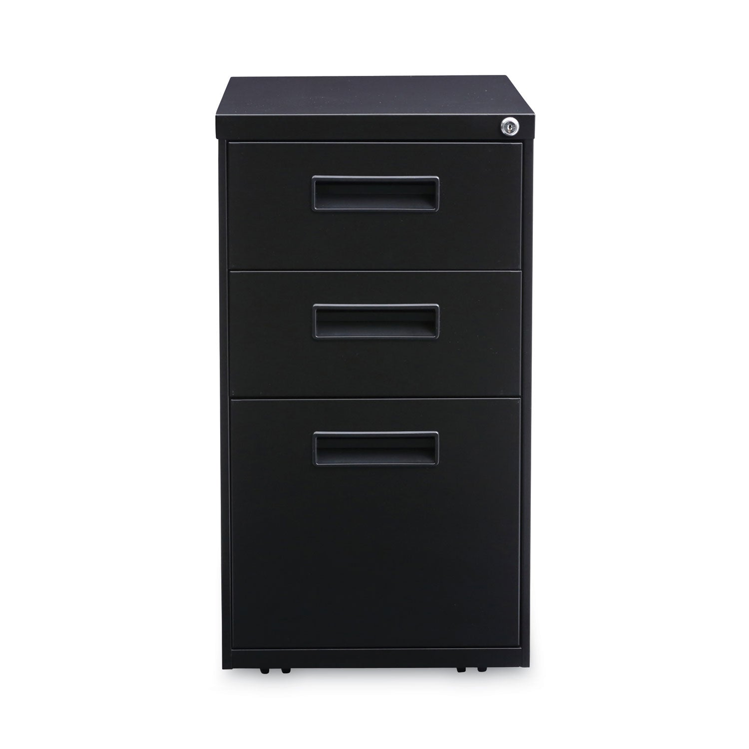 Alera® File Pedestal, Left Or Right, 3-Drawers: Box/box/file, Legal/letter, Black, 14.96" X 19.29" X 27.75"