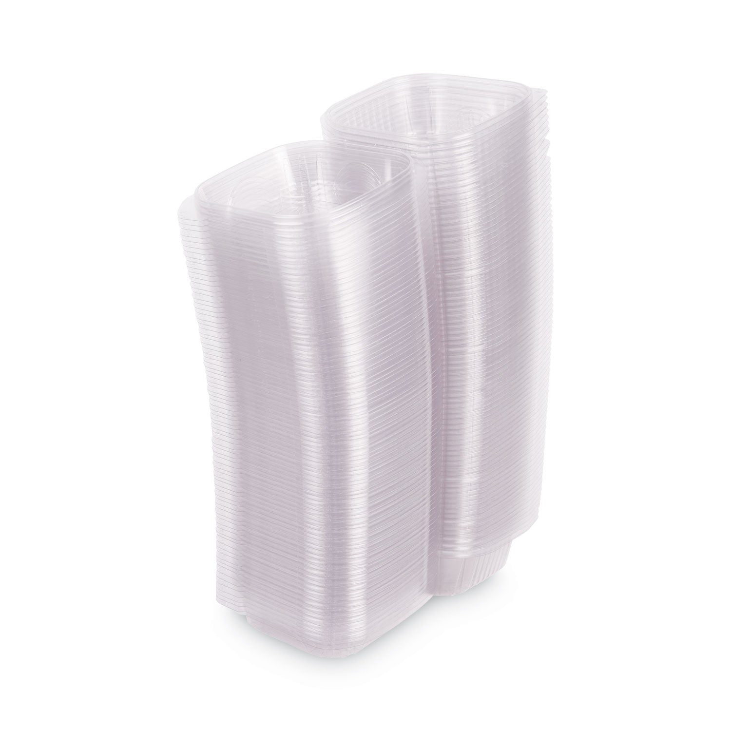 Eco-Products® Renewable and Compostable Clear Clamshell Hinged Food Containers, 6 x 6 x 3, Plastic, 80/Pack, 3 Packs/Carton