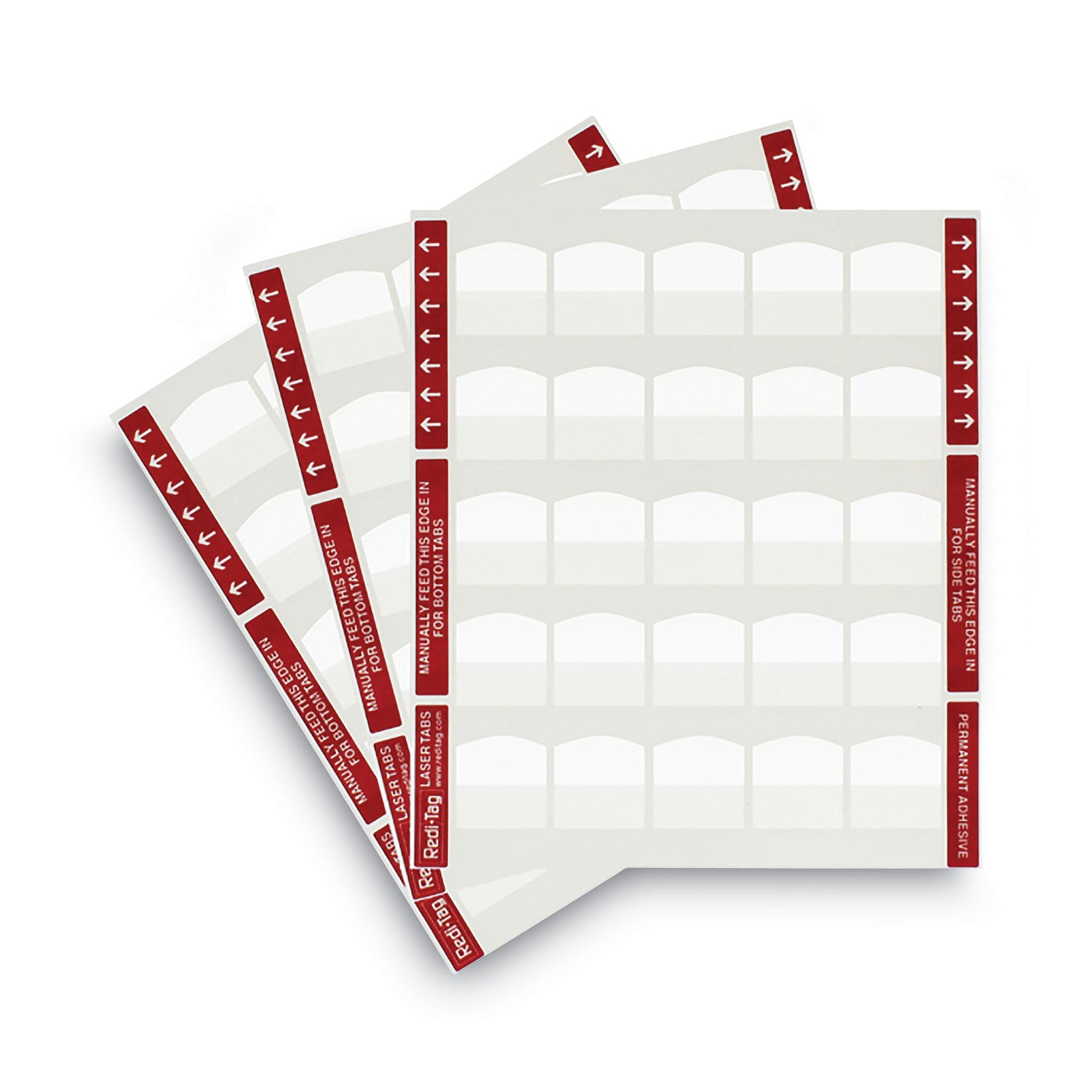 Redi-Tag® Laser Printable Index Tabs, 1/5-Cut, White, 1.13" Wide, 100/Pack