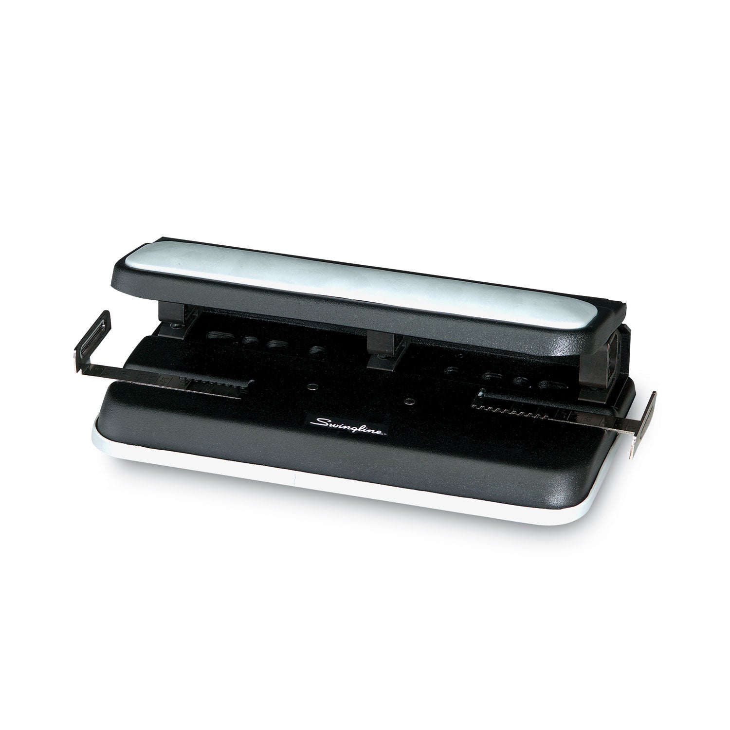 Swingline® 32-Sheet Lever Handle Heavy-Duty Two- To Seven-Hole Punch, 9/32" Holes, Black