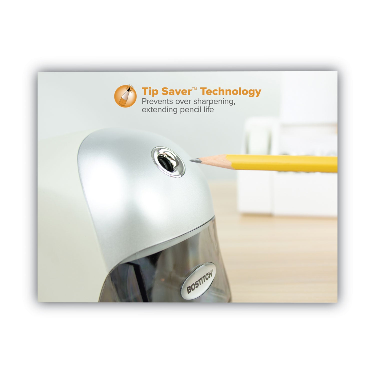 Bostitch® Quietsharp Executive Electric Pencil Sharpener, Ac-Powered, 4 X 7.5 X 5, Gray