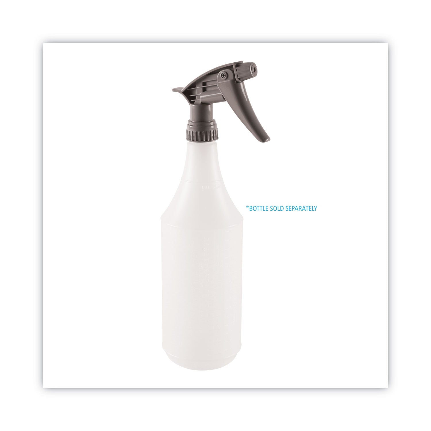 Boardwalk® Chemical-Resistant Trigger Sprayer 320CR, Fits 32 oz Bottles, 9.5" Tube, Gray, 24/Carton